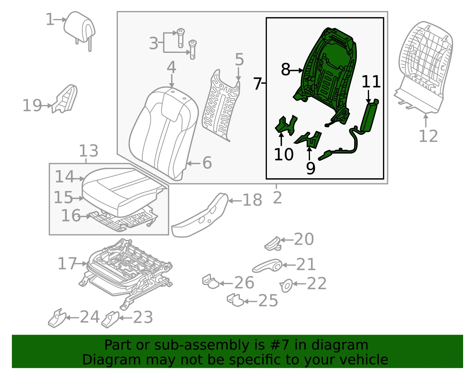 Seat Back Frame - Kia (88310-R5000) - view 2