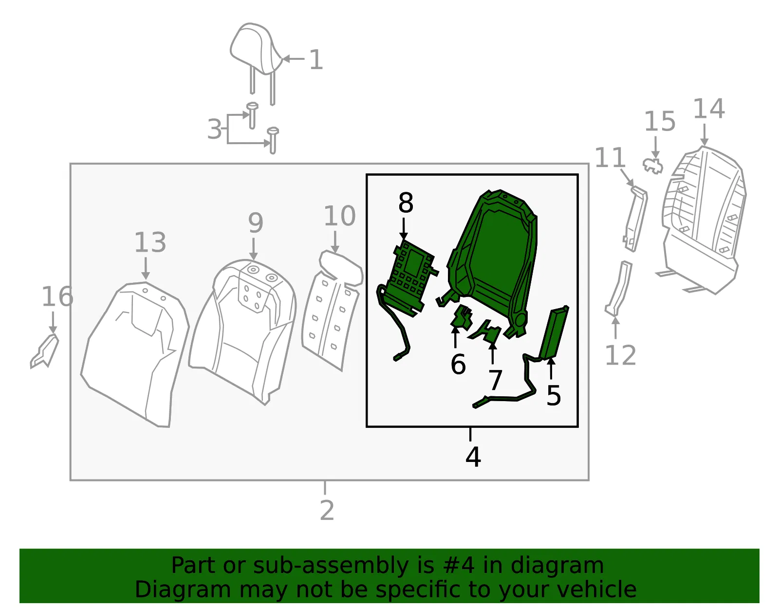 Seat Back Frame - Kia (88310-S9020LBR) - view 2