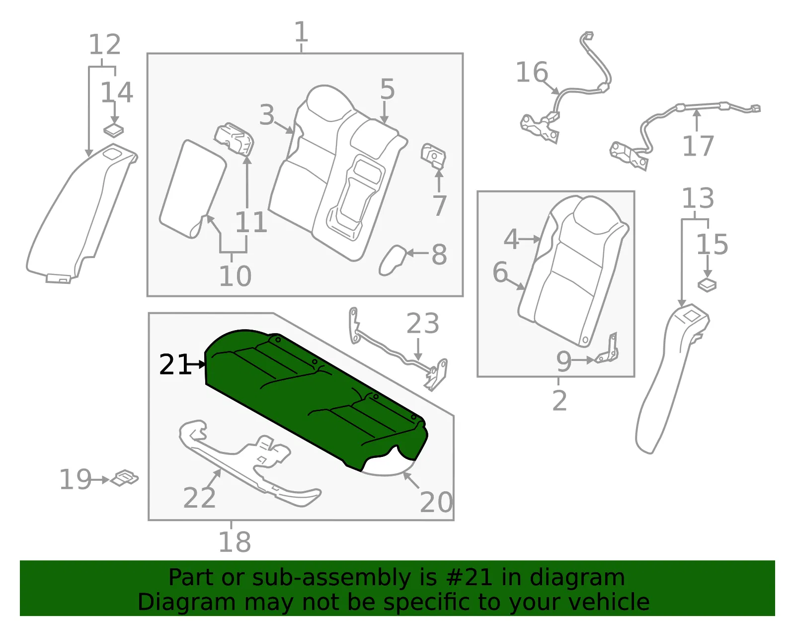Cushion Cover - Nissan (88320-9HF4E) - view 2