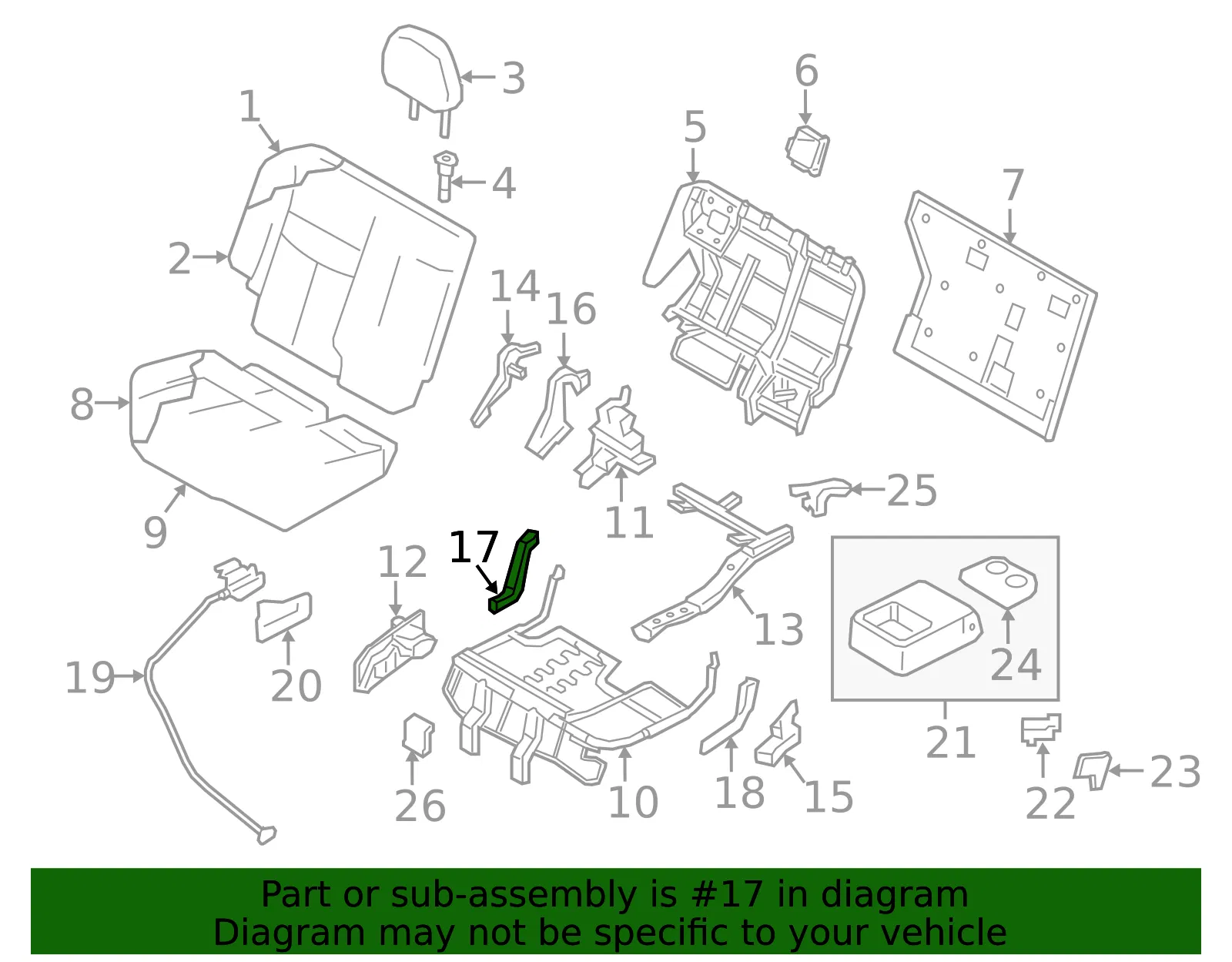 Seat Frame Trim Panel - Nissan (88331-5AA0B) - view 2