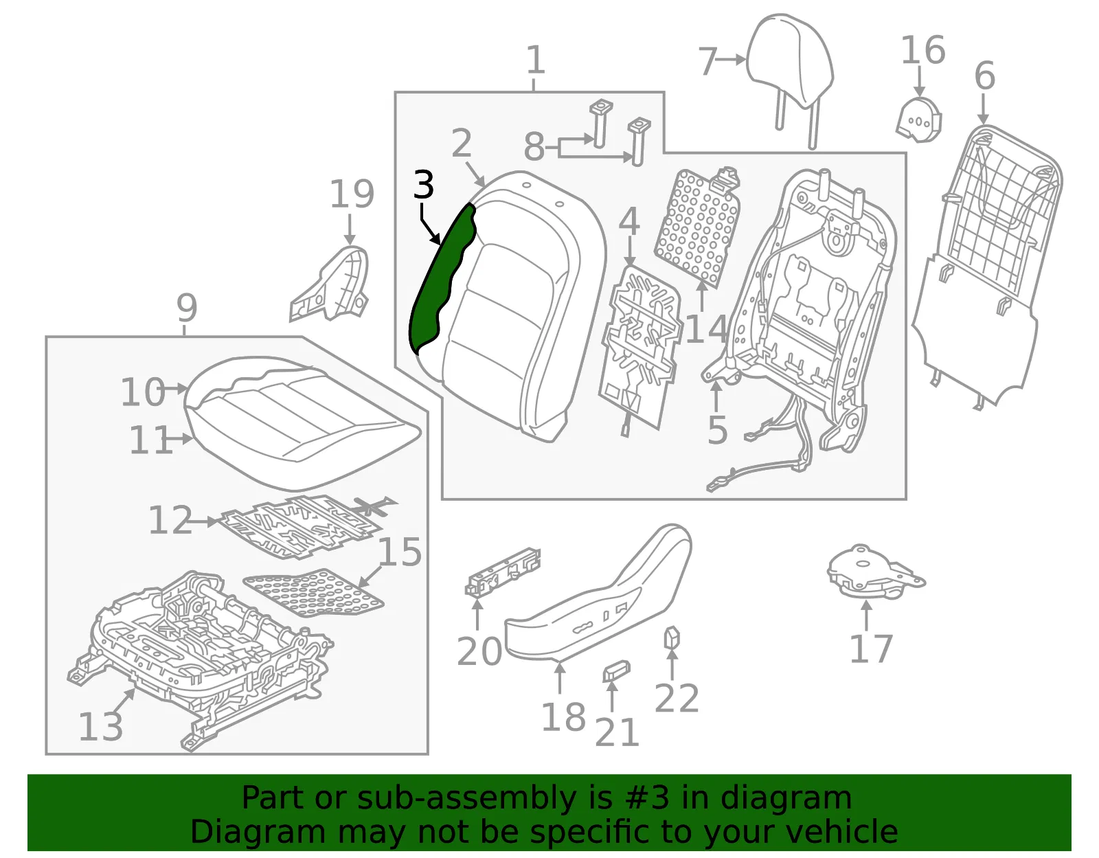Seat Back Pad - Kia (88350-B0010) - view 2