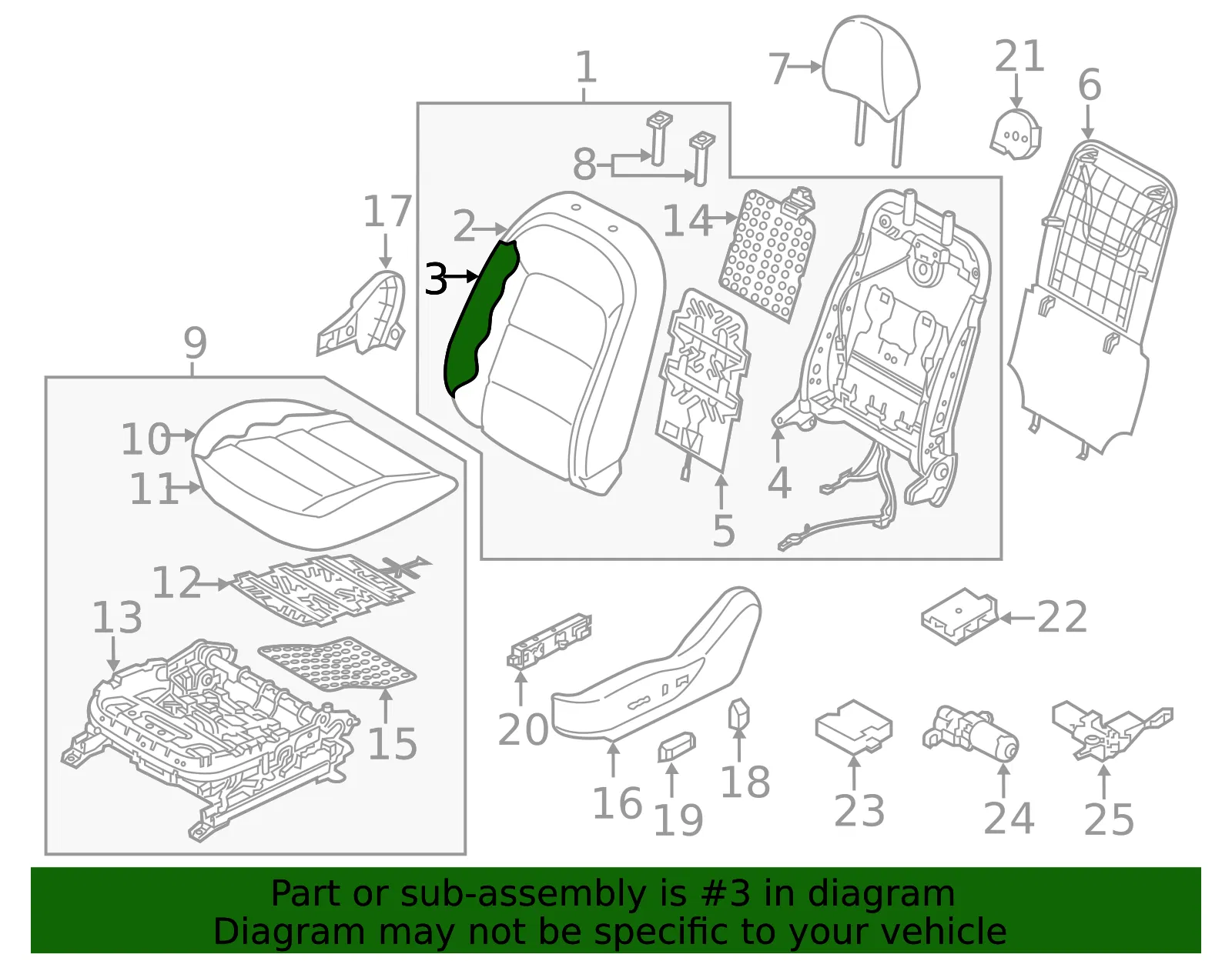 Seat Back Pad - Kia (88350-B0030) - view 2