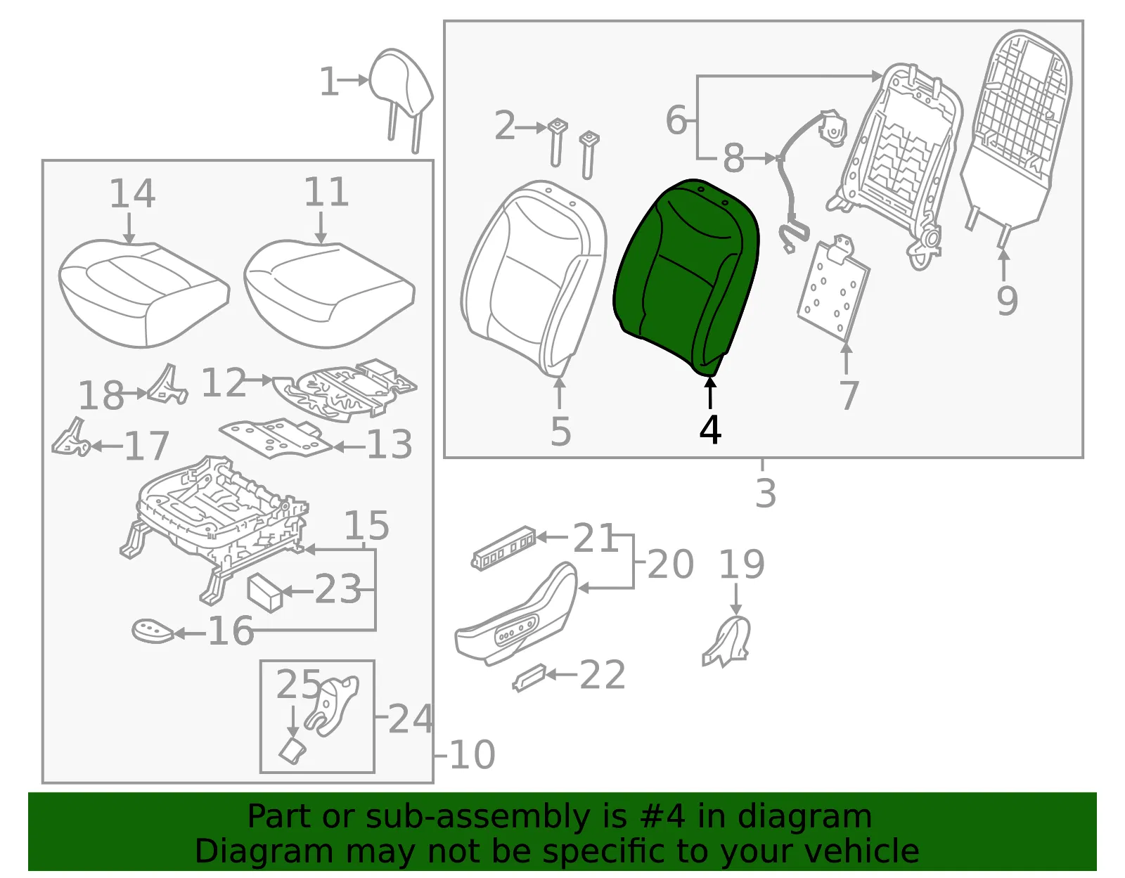 Seat Back Pad - Kia (88350-B2320) - view 2