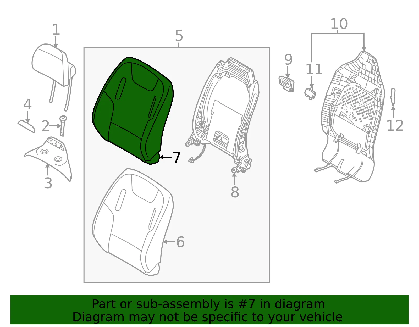Seat Back Pad - Kia (88350-CV030) - view 2
