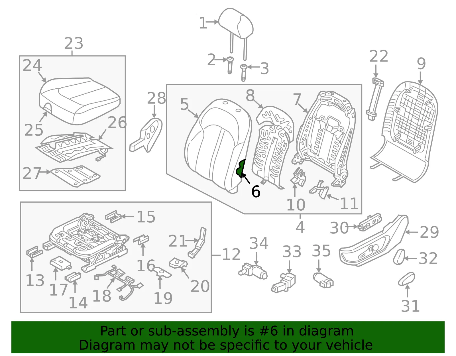Seat Back Pad - Kia (88350-D4040) - view 2