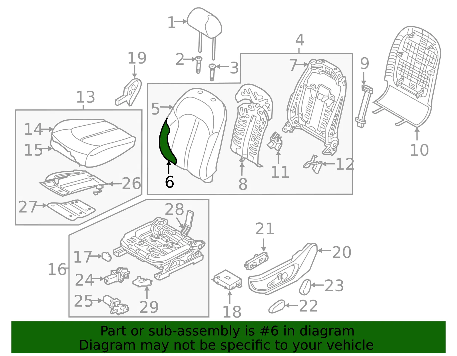 Seat Back Pad - Kia (88350-D5010) - view 2