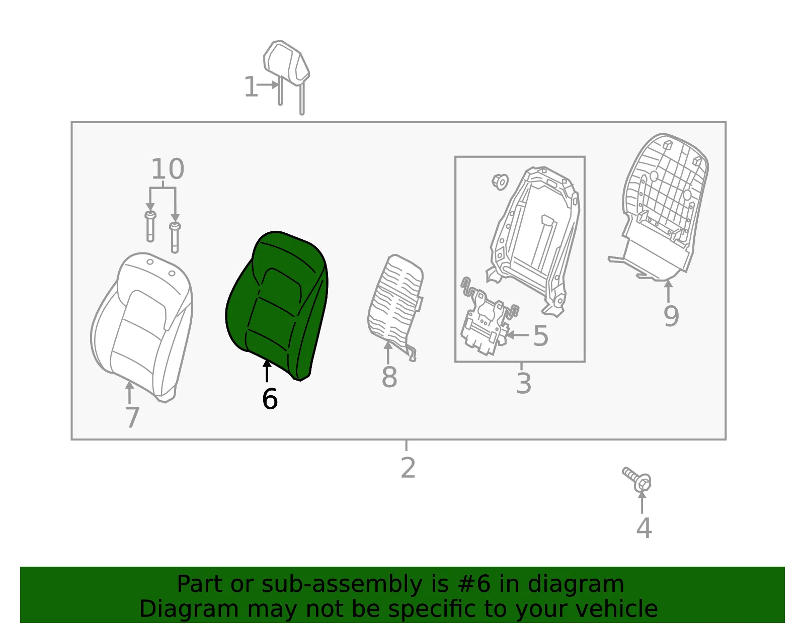 Seat Back Pad - Kia (88350-D9010) - view 2