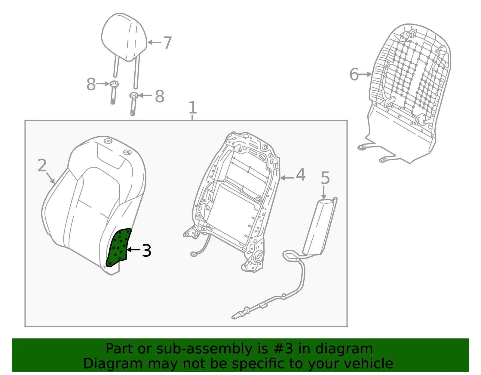 Seat Back Pad - Kia (88350-J5000) - view 2