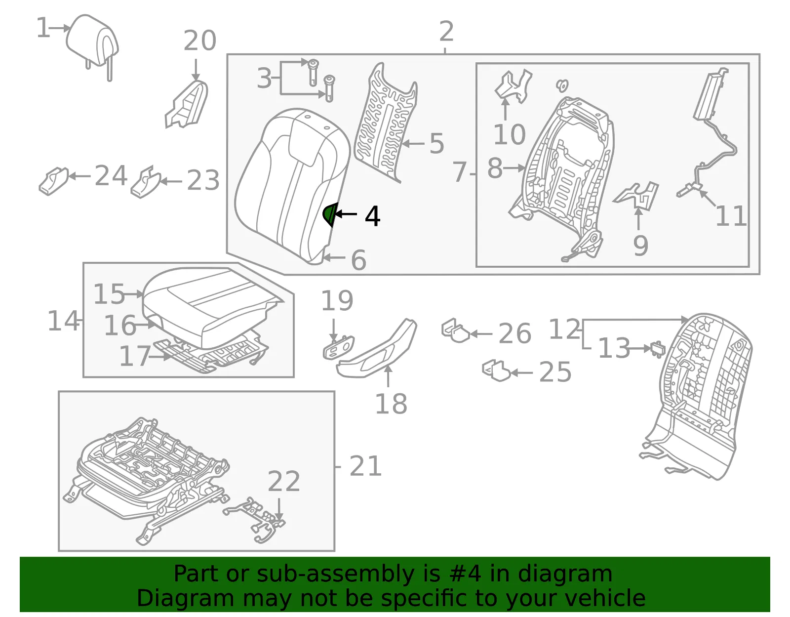 Seat Back Pad - Kia (88350-P2020) - view 2