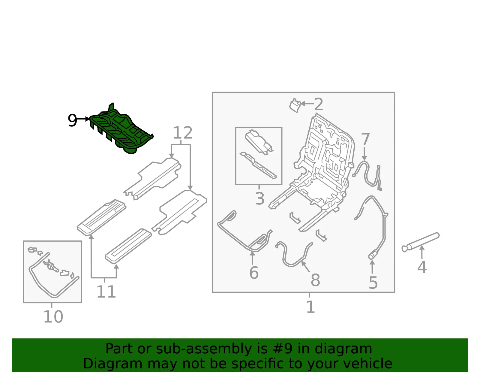 Cushion Frame - Nissan (88351-3JA0A) - view 2