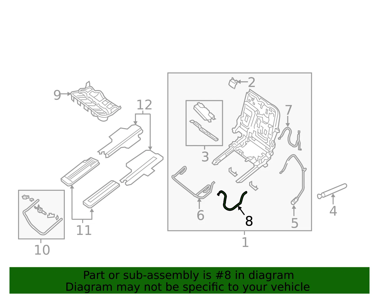 Seat Flex Cable - Nissan (88356-3JA0A) - view 2
