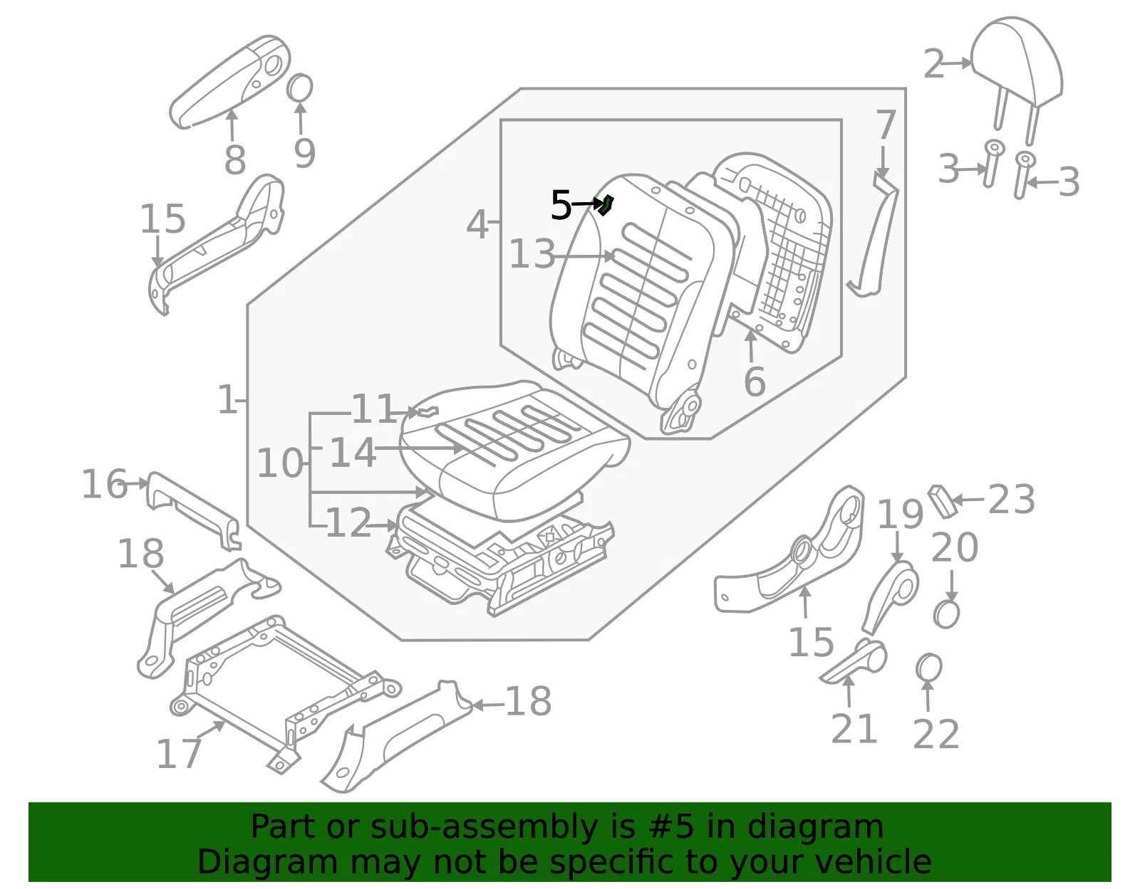 Seat Back Cover - Kia (88360-4D311CS2) - view 2
