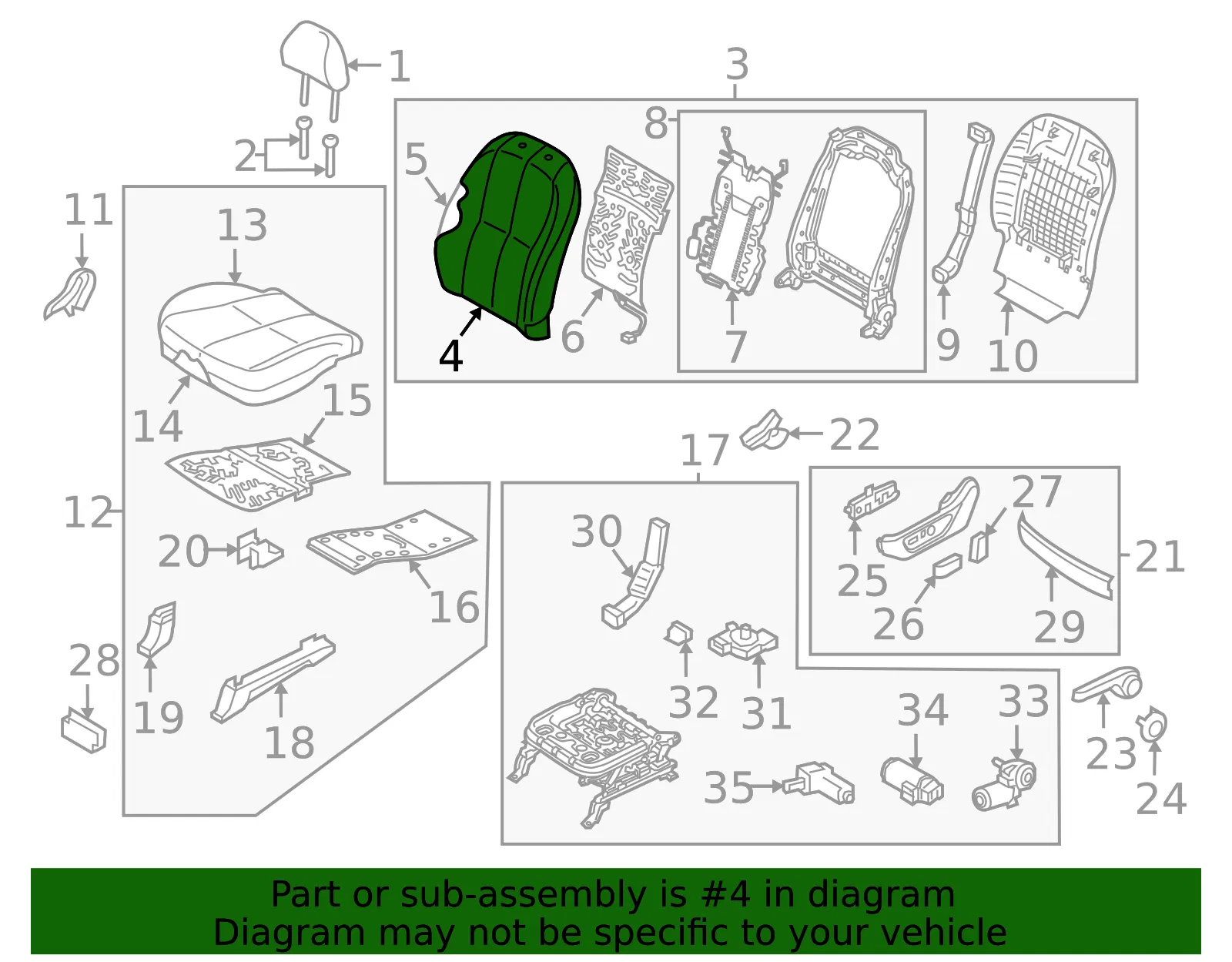 Seat Back Cover - Kia (88360-A9AA0D7K) - view 2