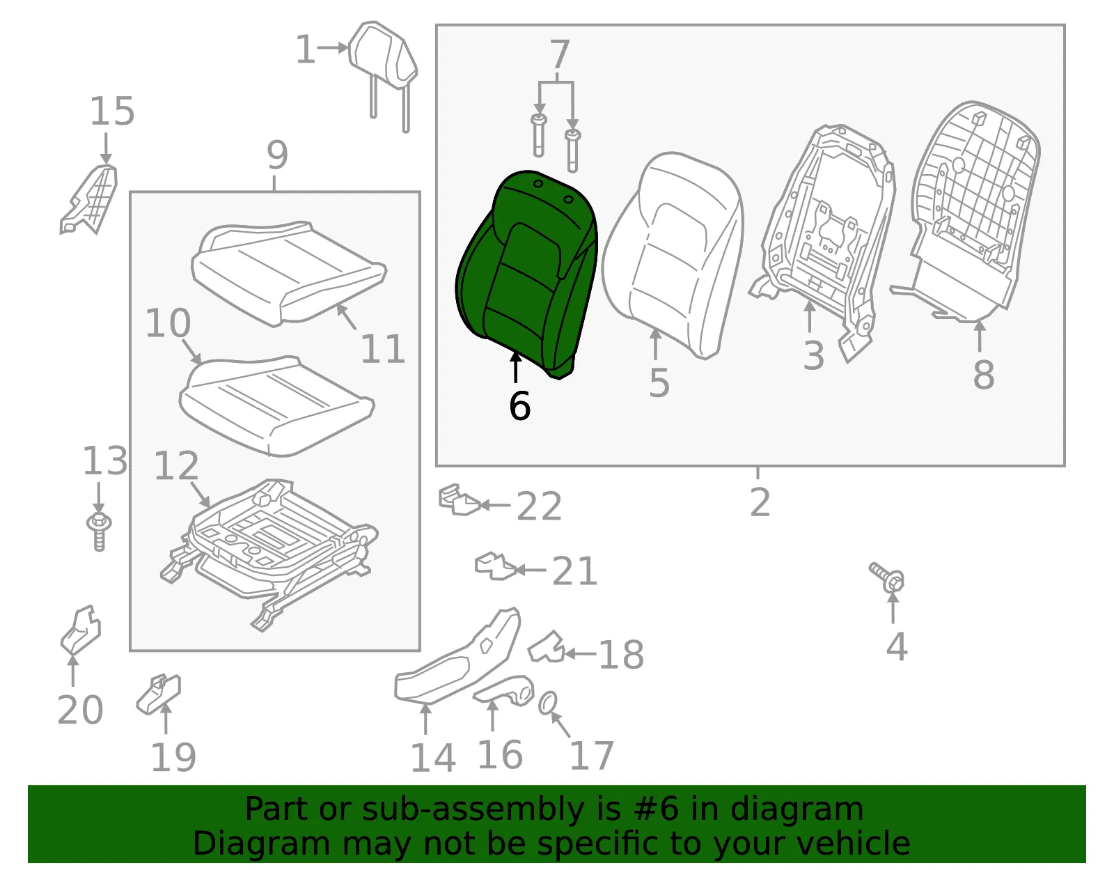 Seat Back Cover - Kia (88360-D90102AF) - view 2