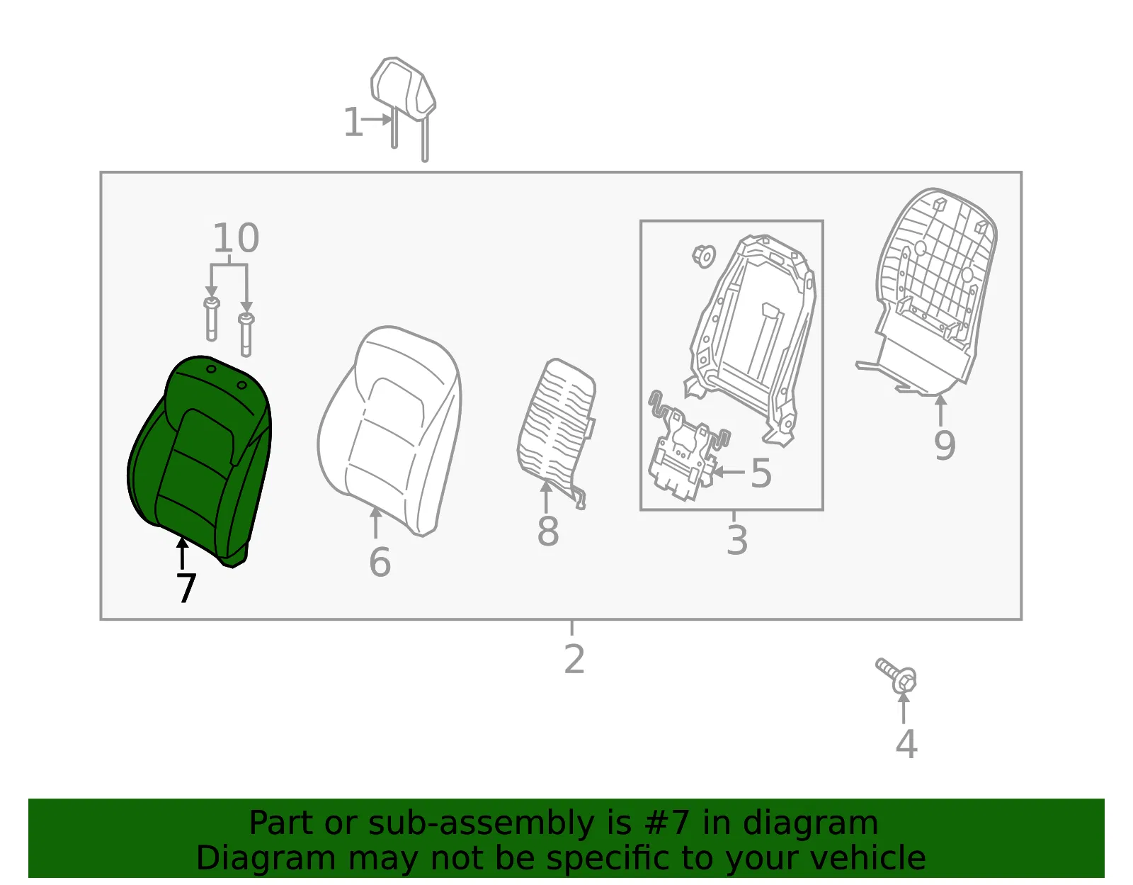 Seat Back Cover - Kia (88360-D9090D9F) - view 2