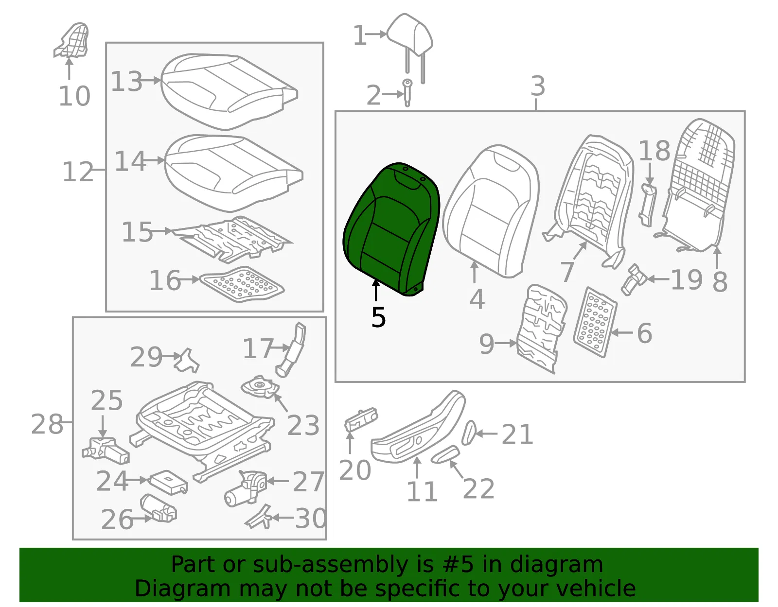 Seat Back Cover - Kia (88360-G5071DPS) - view 2