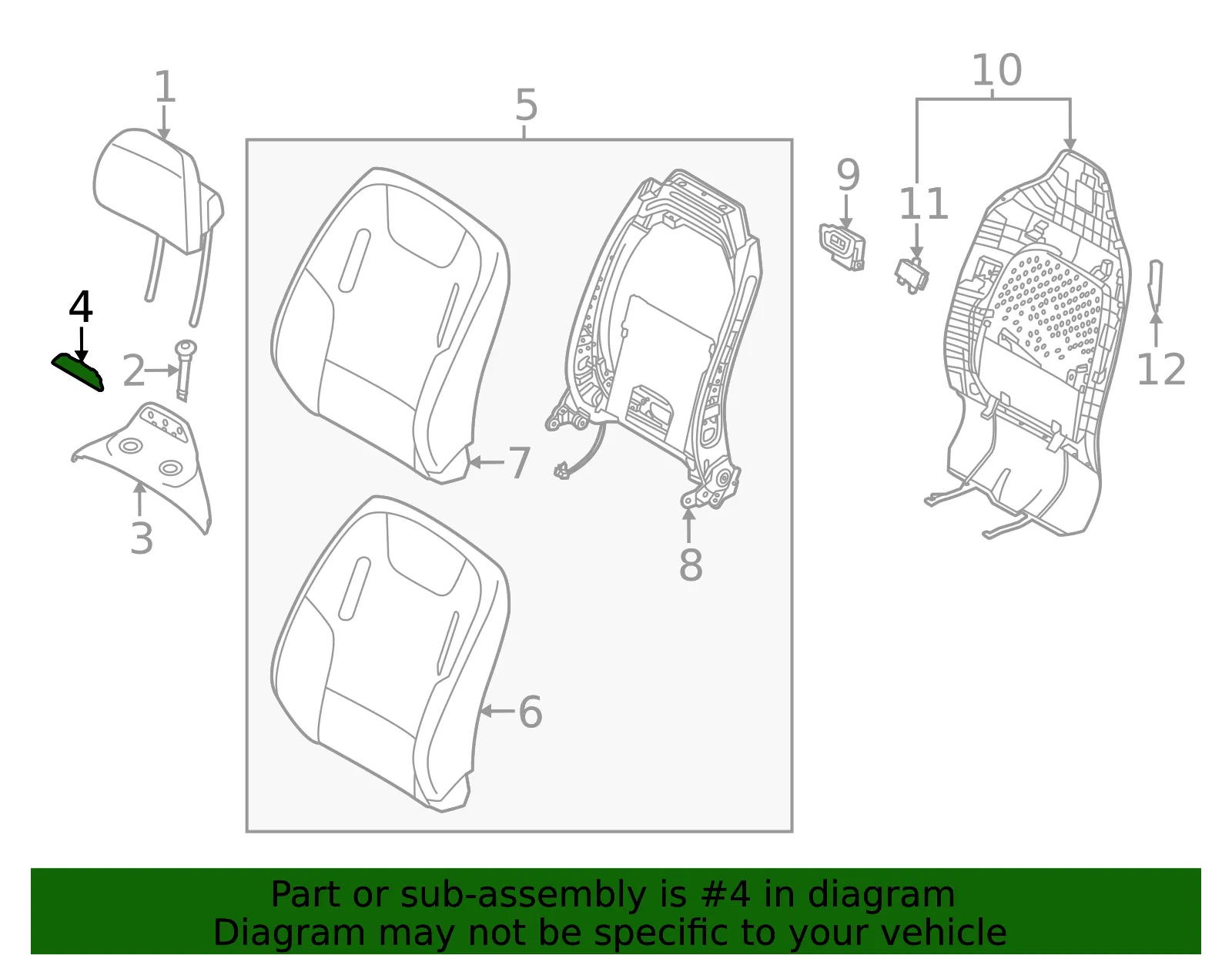 Upper Trim Panel Cap - Kia (88366-CV000WK) - view 2
