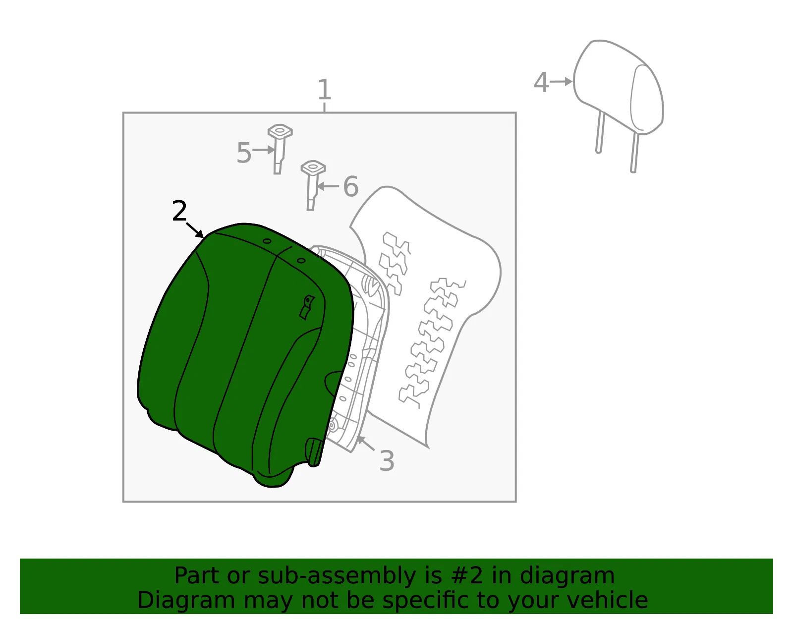 Seat Back Cover - Kia (88367-2GHJ0809) - view 2