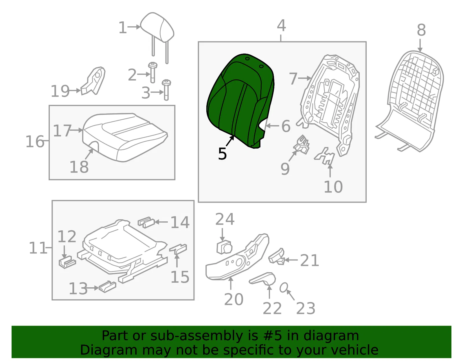 Seat Back Cover - Kia (88370-D4170A2F) - view 2