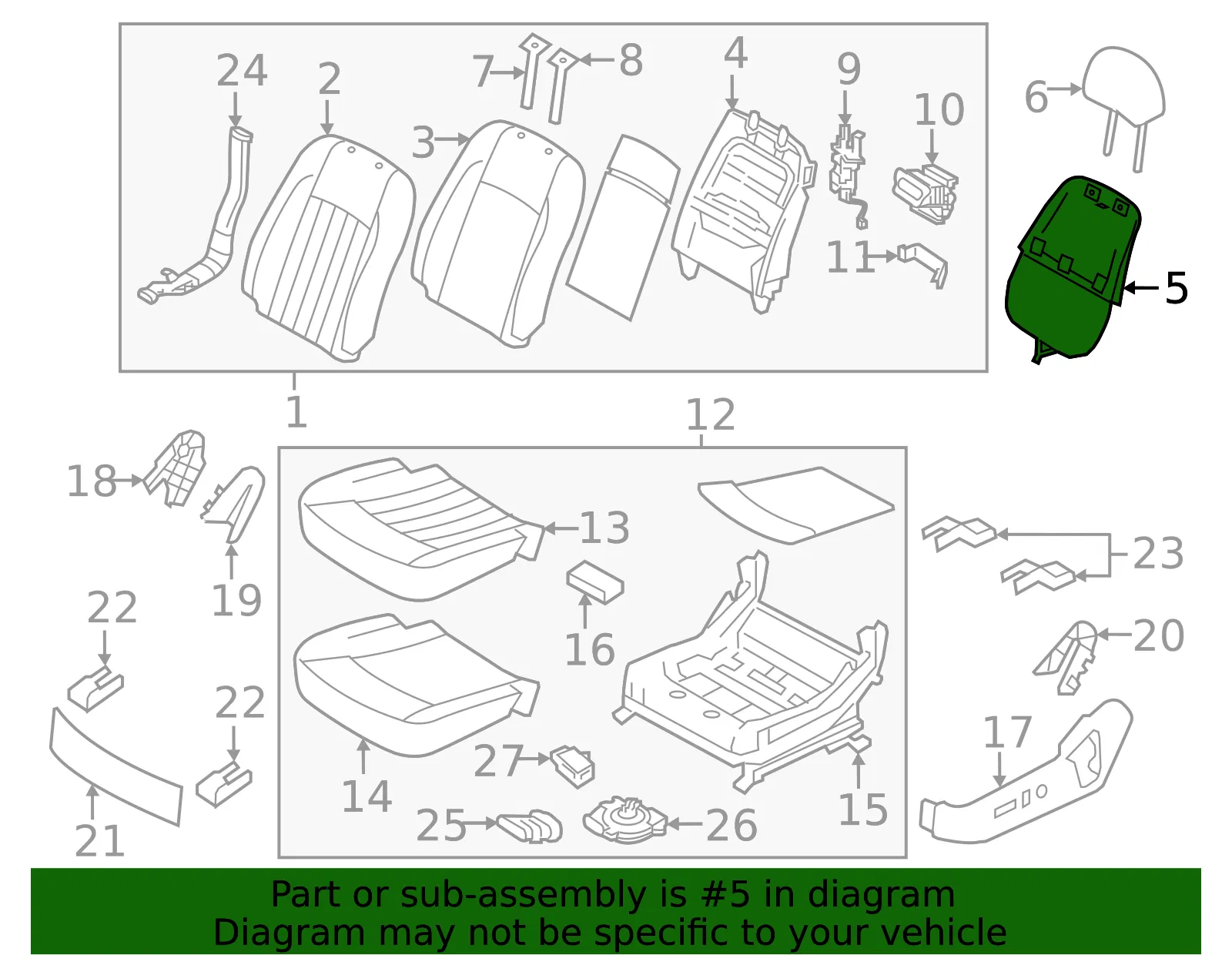 Seat Back Panel - Kia (88380-3T600KHD) - view 2