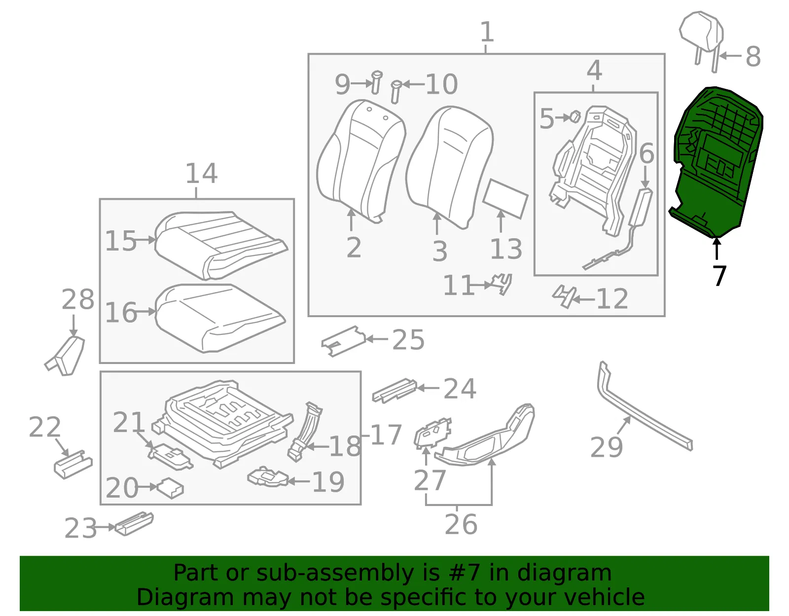 Seat Back Panel - Kia (88380-J6030RH2) - view 2