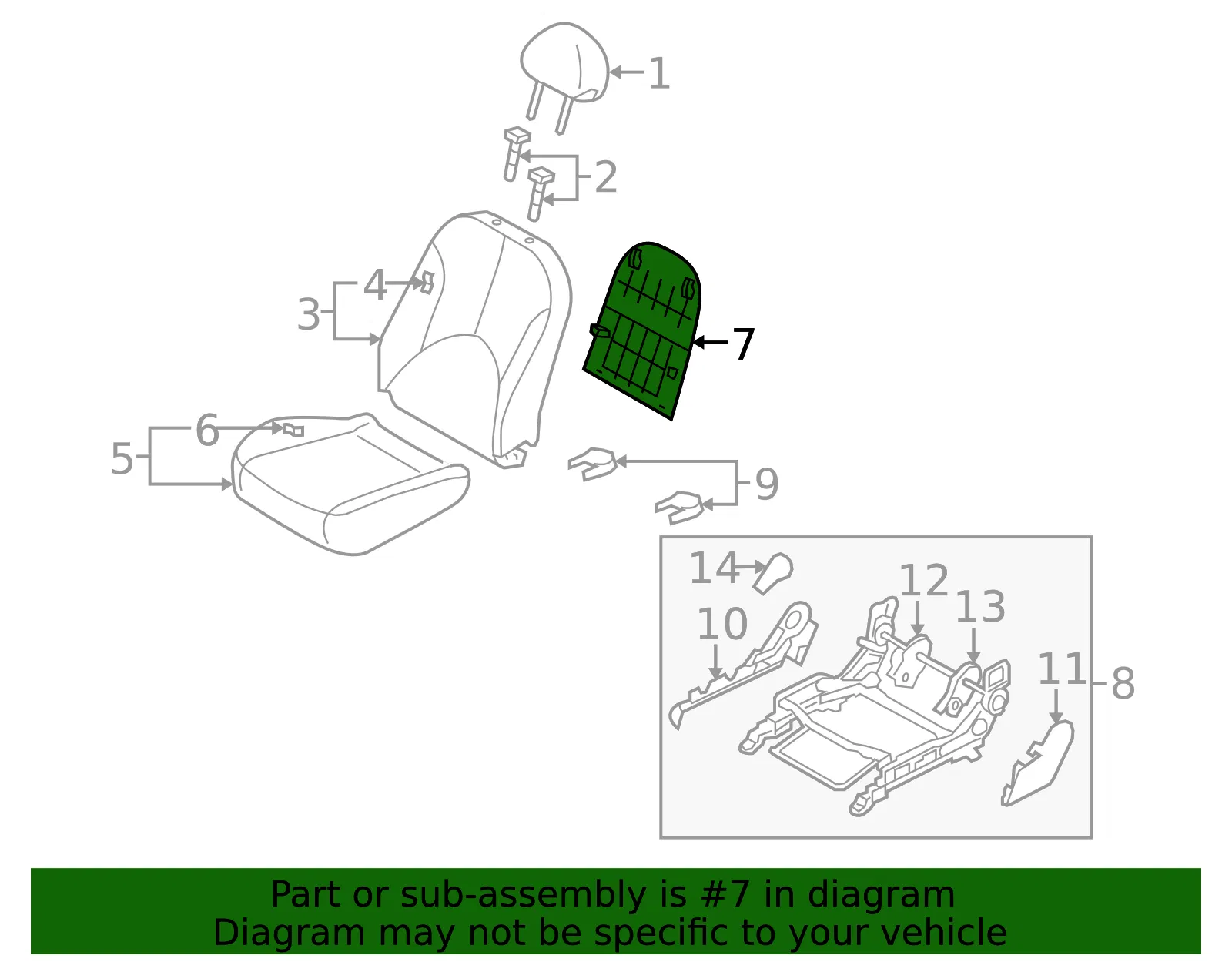 Seat Back Panel - Kia (88390-1G550RU) - view 2