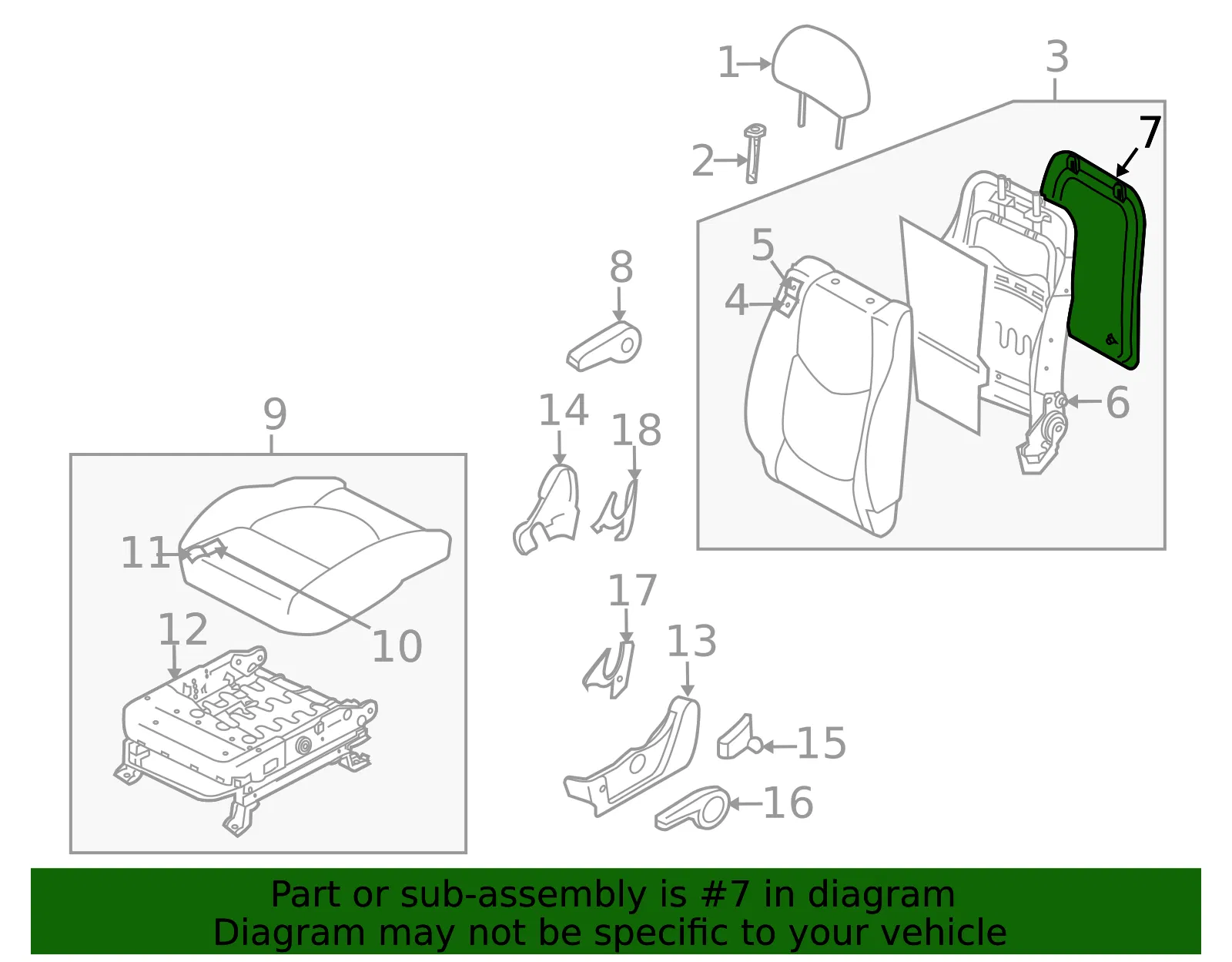 Seat Back Panel - Kia (88390-2K000WK) - view 2