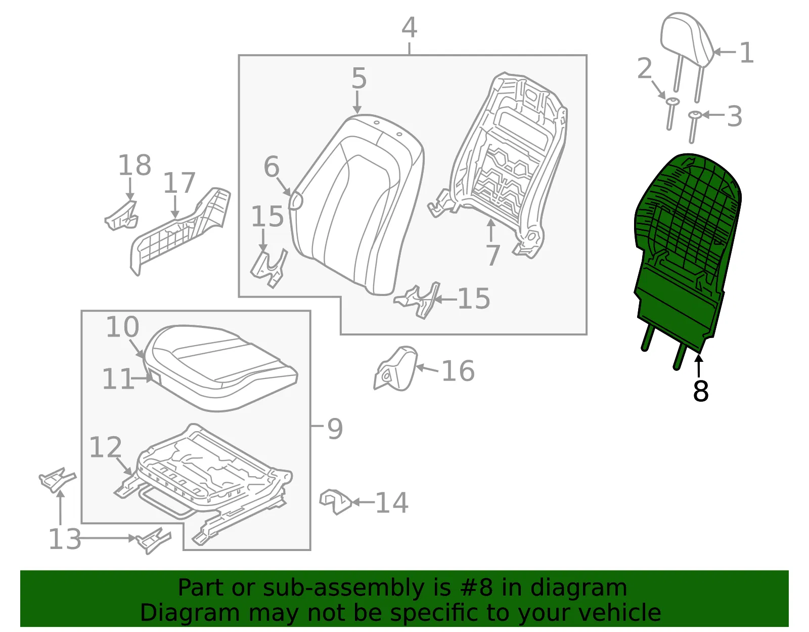 Seat Back Panel - Kia (88390-2T010AWA) - view 2