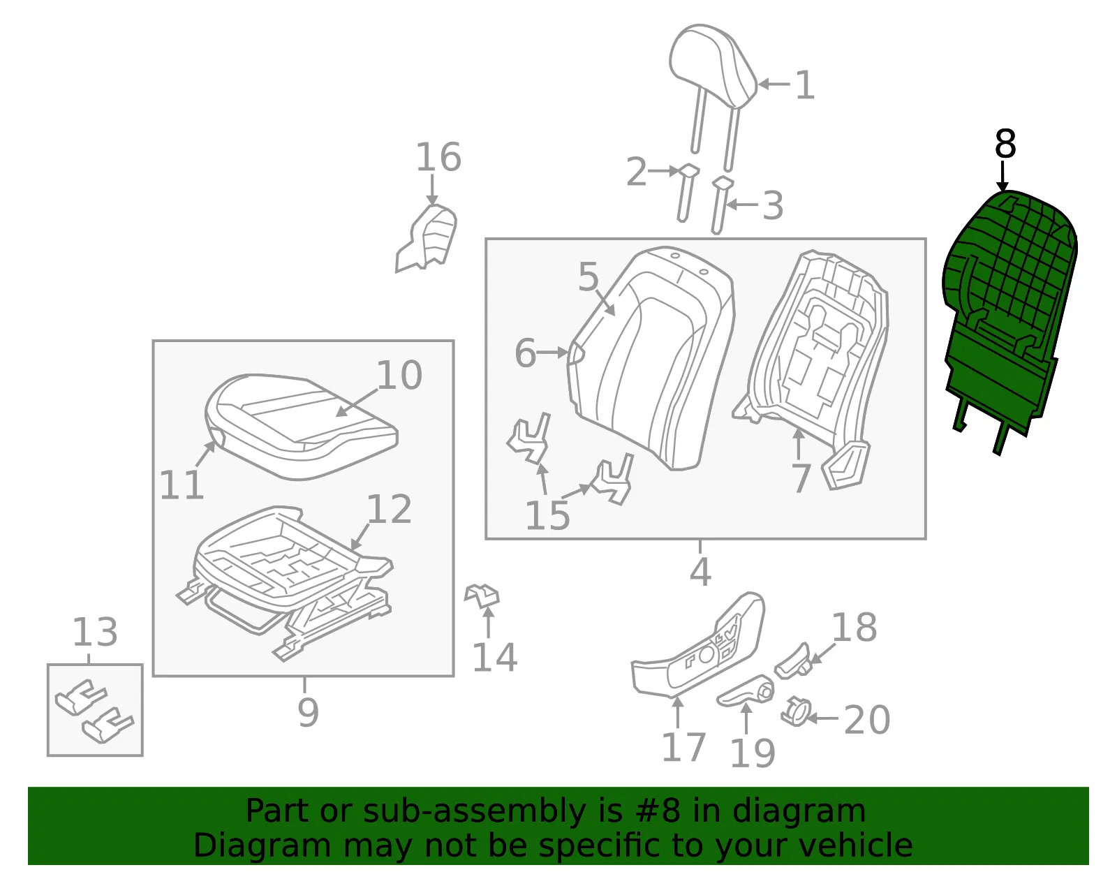 Seat Back Panel - Kia (88390-4C010) - view 2