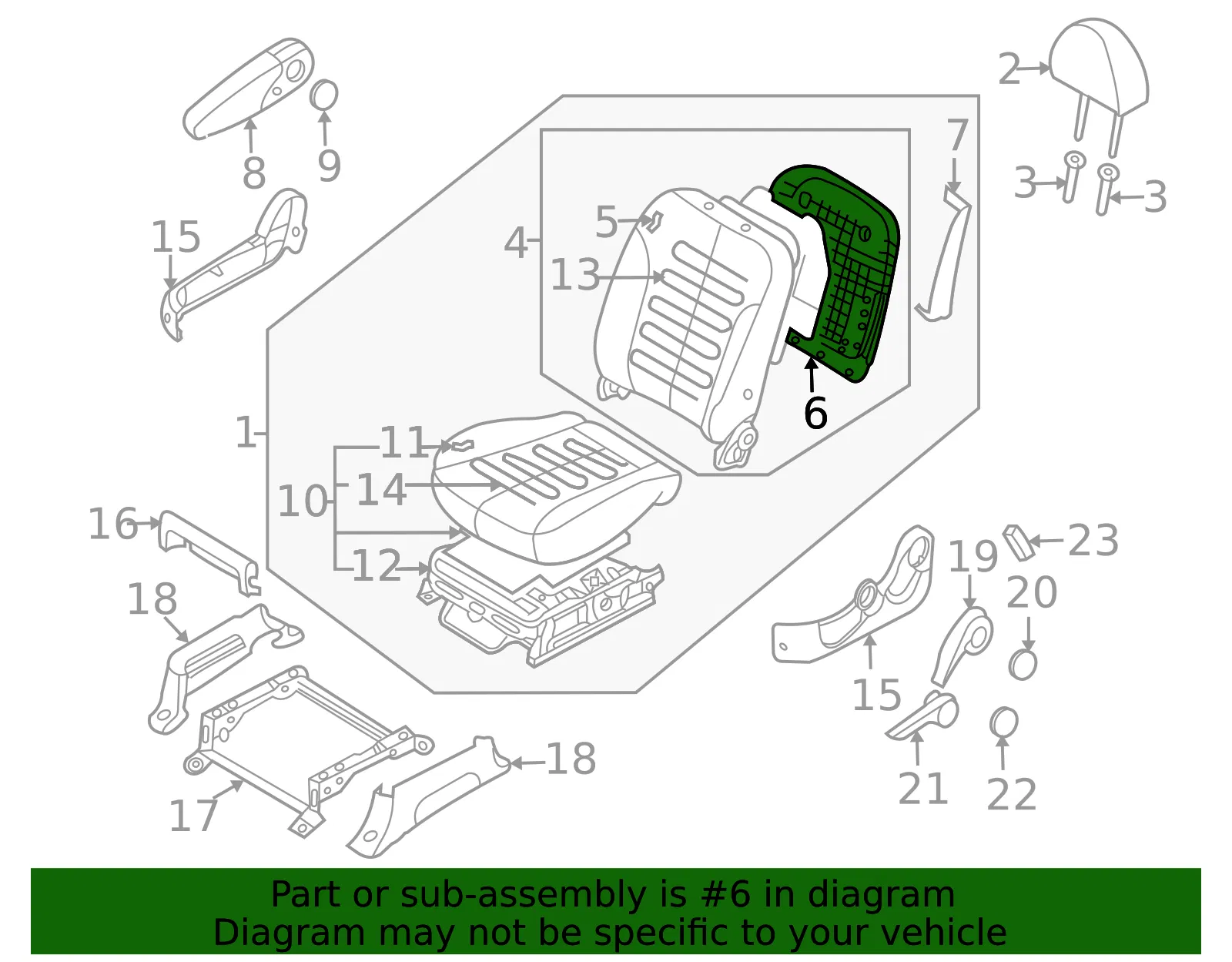 Seat Back Panel - Kia (88390-4D220CS8) - view 2