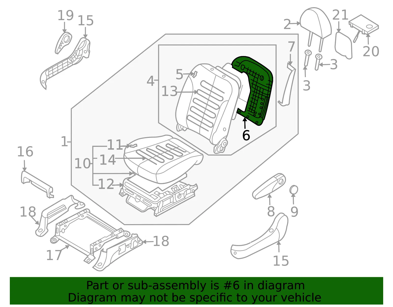 Seat Back Panel - Kia (88390-4D221AGU) - view 2