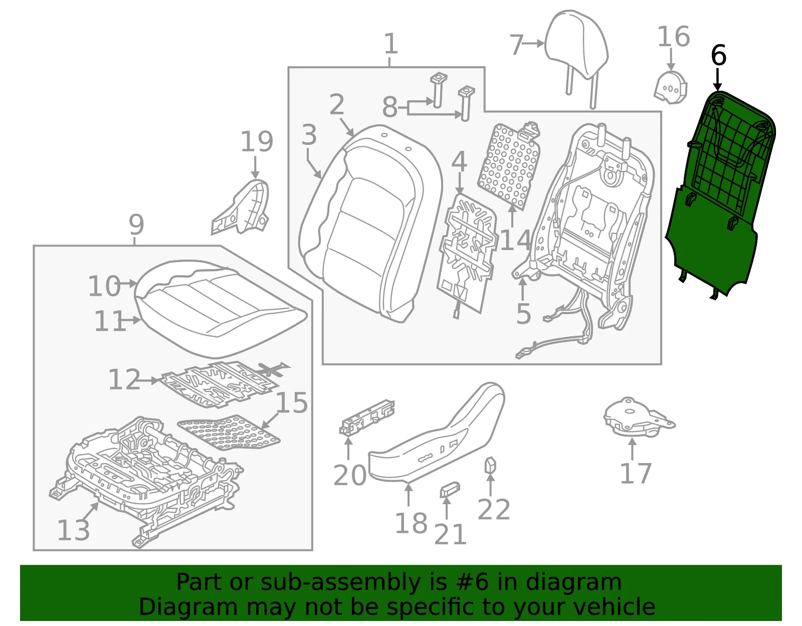 Seat Back Panel - Kia (88390-A7000DFR) - view 2