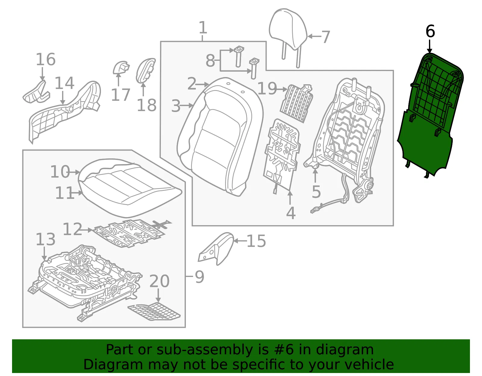 Seat Back Panel - Kia (88390-A7010K3F) - view 2