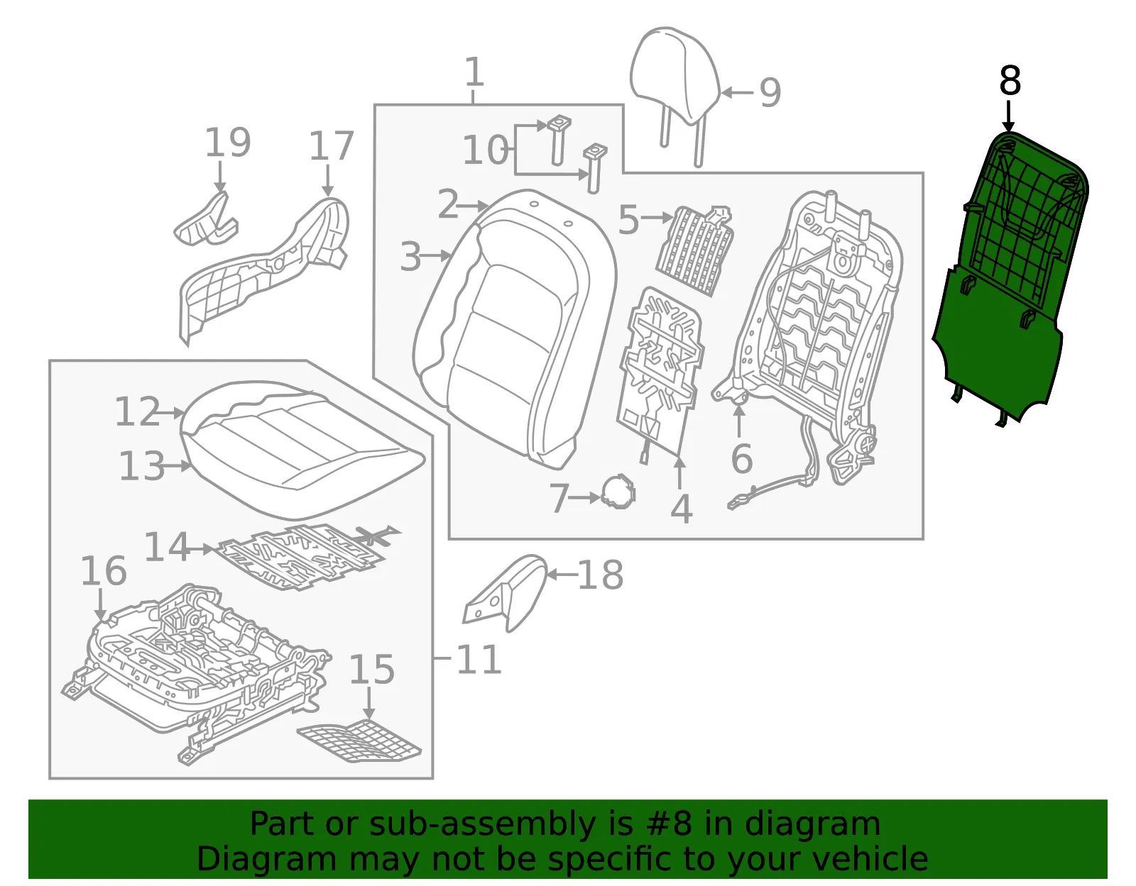 Seat Back Panel - Kia (88390-A7010K4K) - view 2