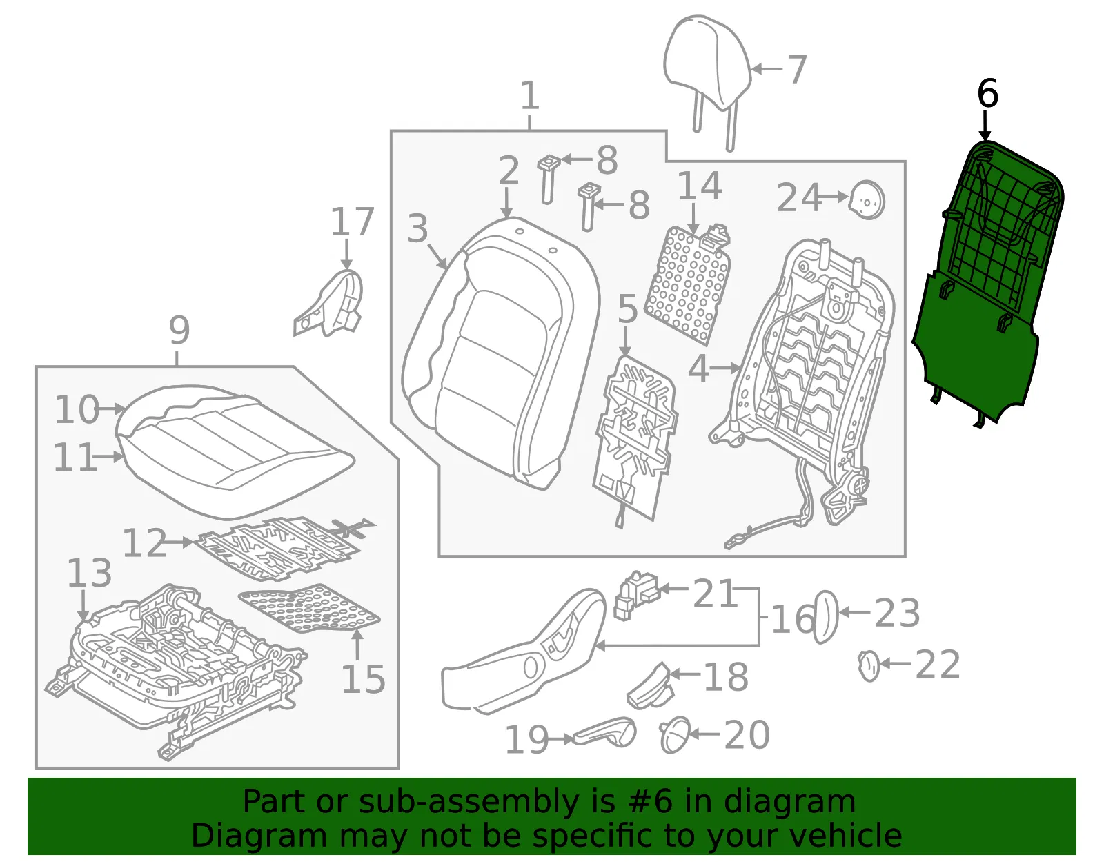 Seat Back Panel - Kia (88390-A7020DFR) - view 2