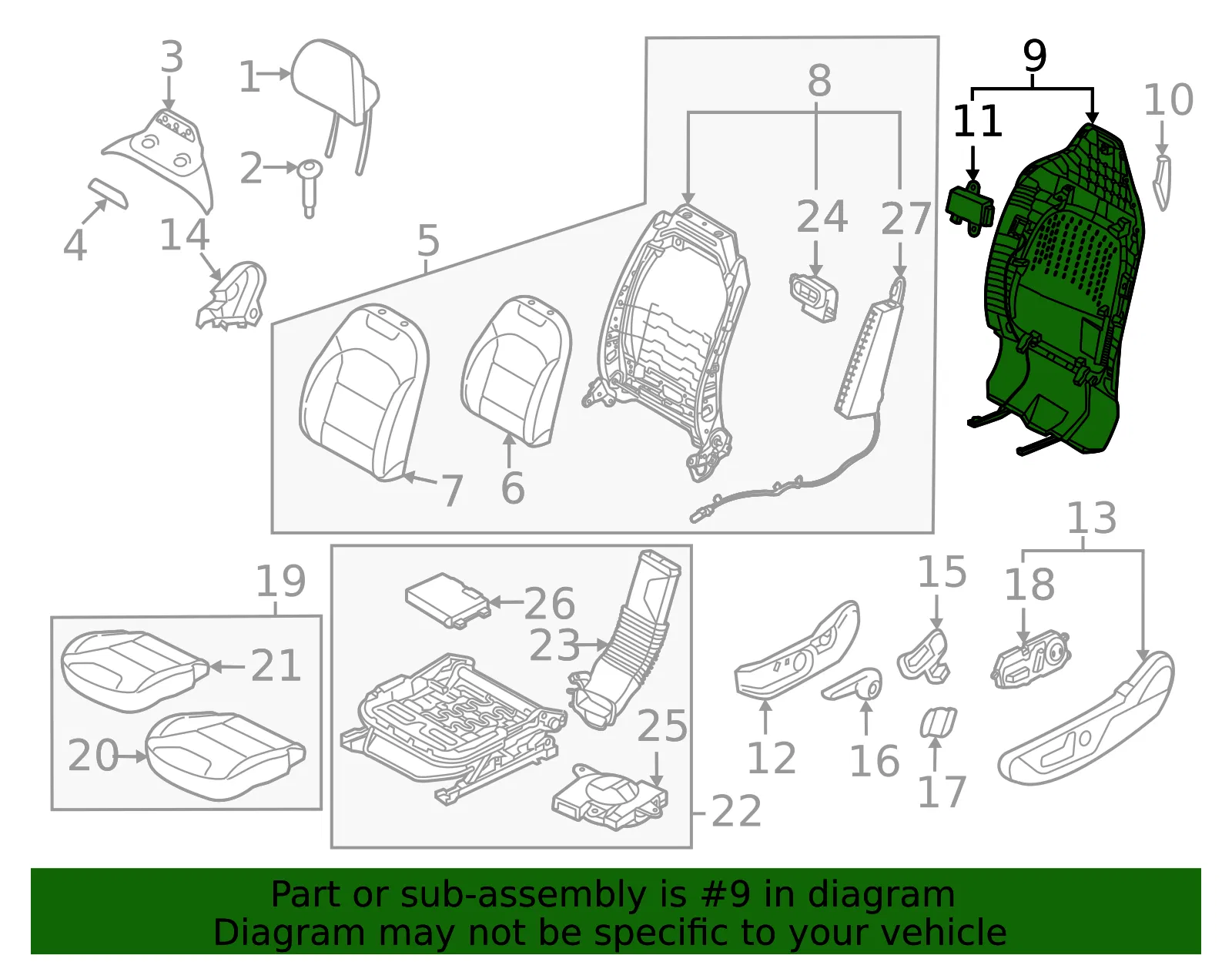 Seat Back Panel - Kia (88390-AT000CCV) - view 2