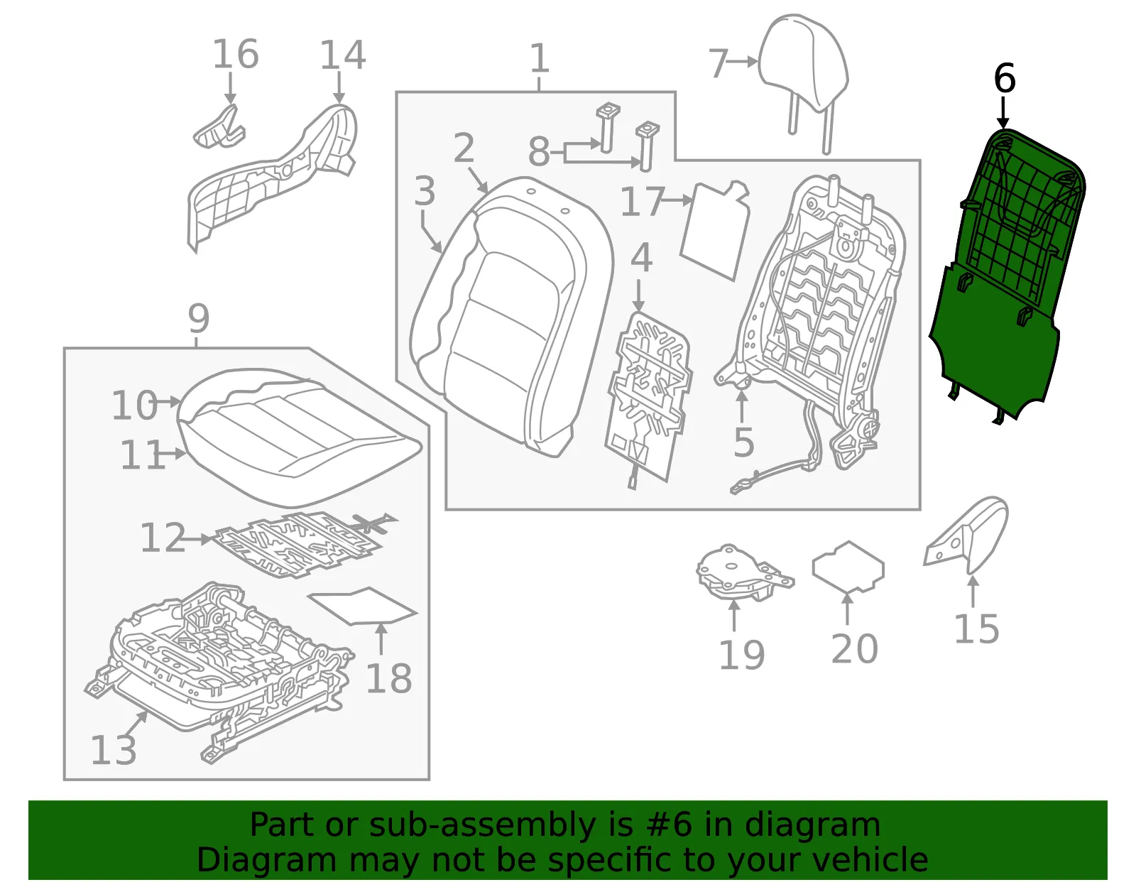 Seat Back Panel - Kia (88390-B0010K4L) - view 2