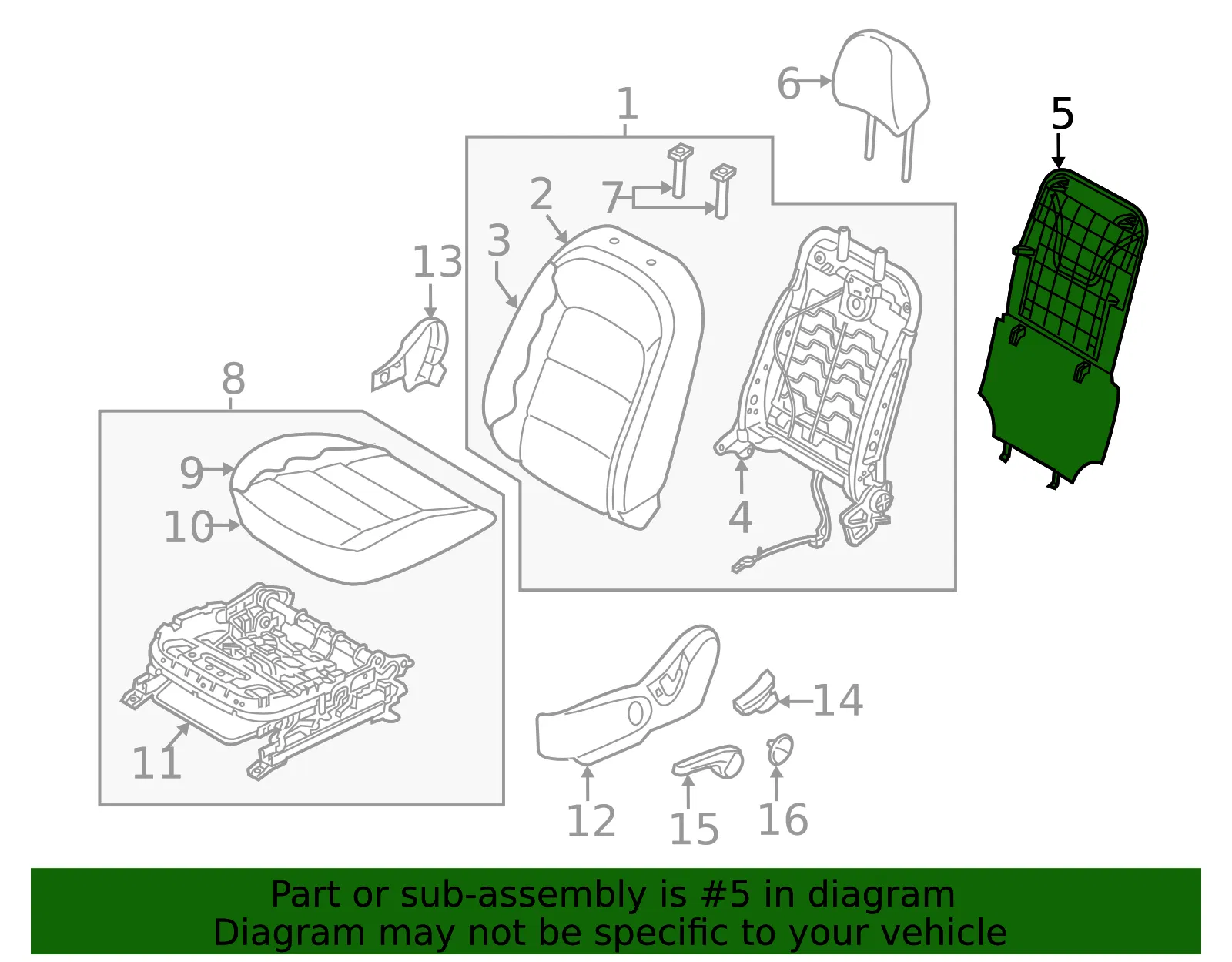Seat Back Panel - Kia (88390-B0010K7L) - view 2