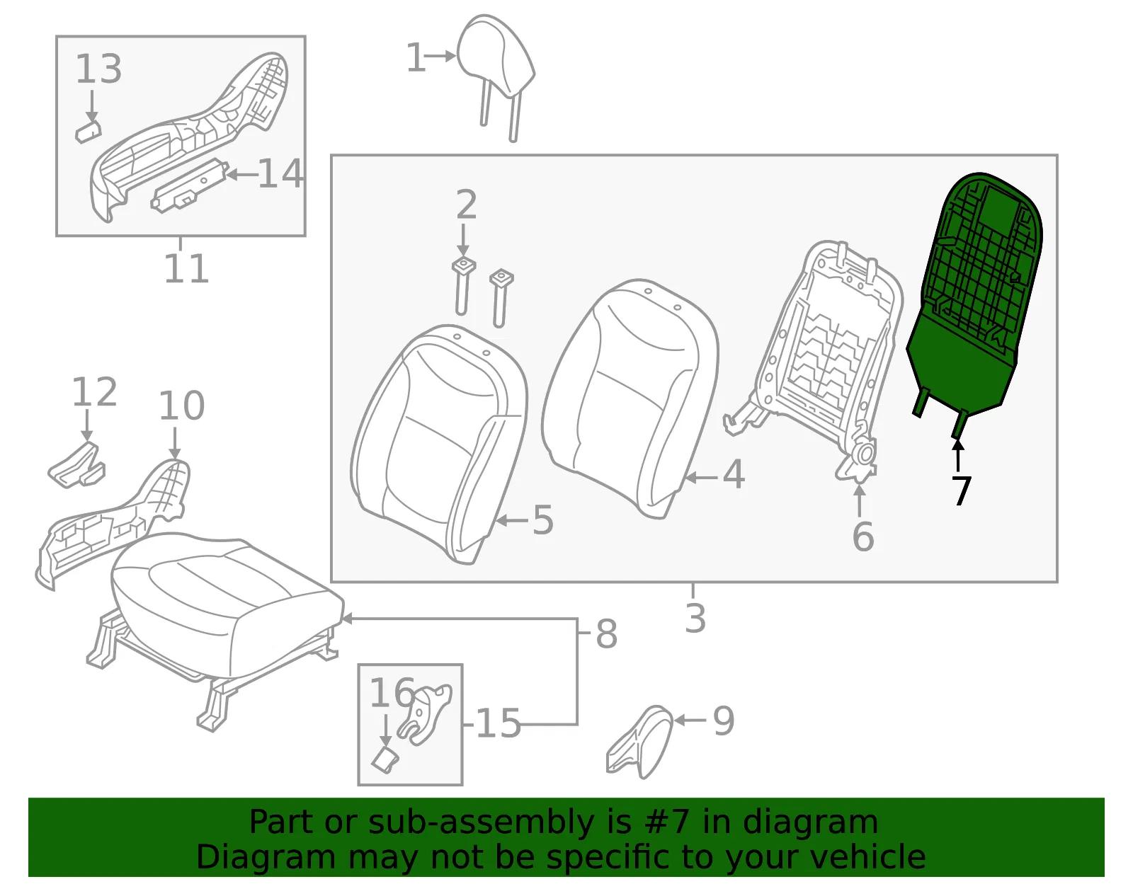 Seat Back Panel - Kia (88390-B2150EQ) - view 2