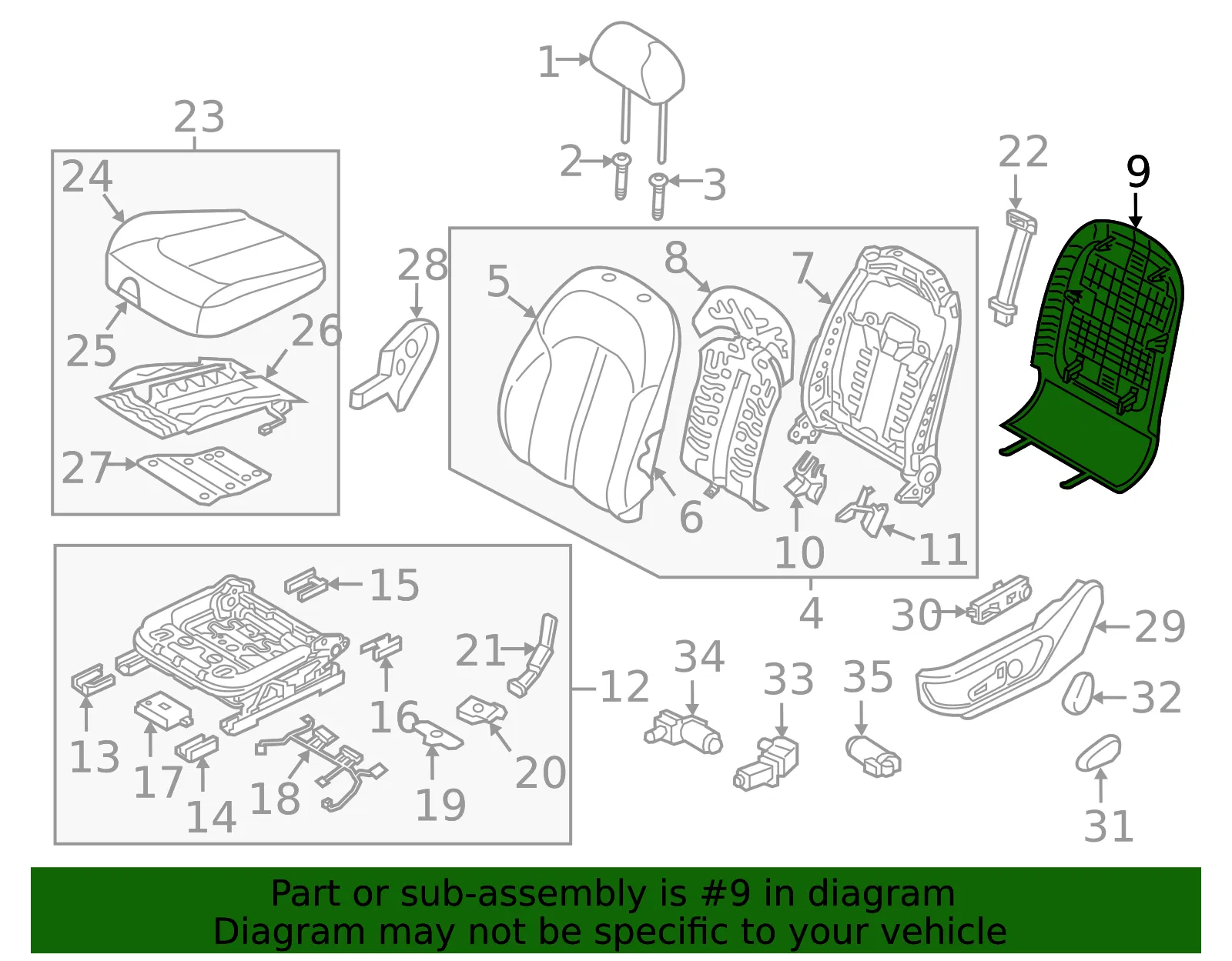 Seat Back Panel - Kia (88390-D4020WK) - view 2