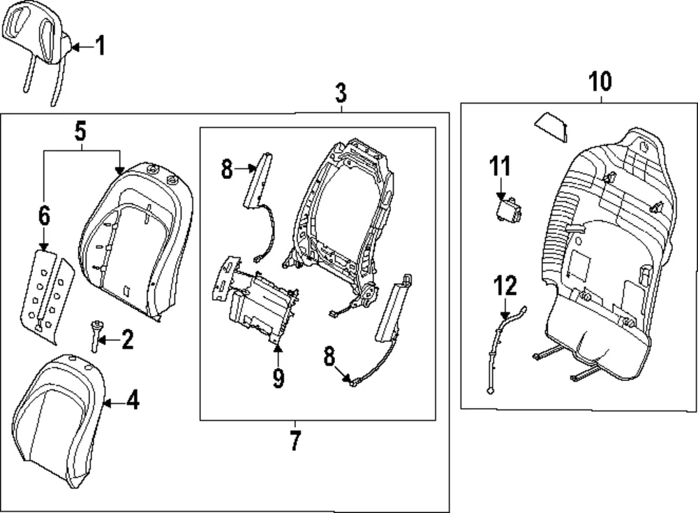 Seat Back Panel - Kia (88390-DO100RBQ)
