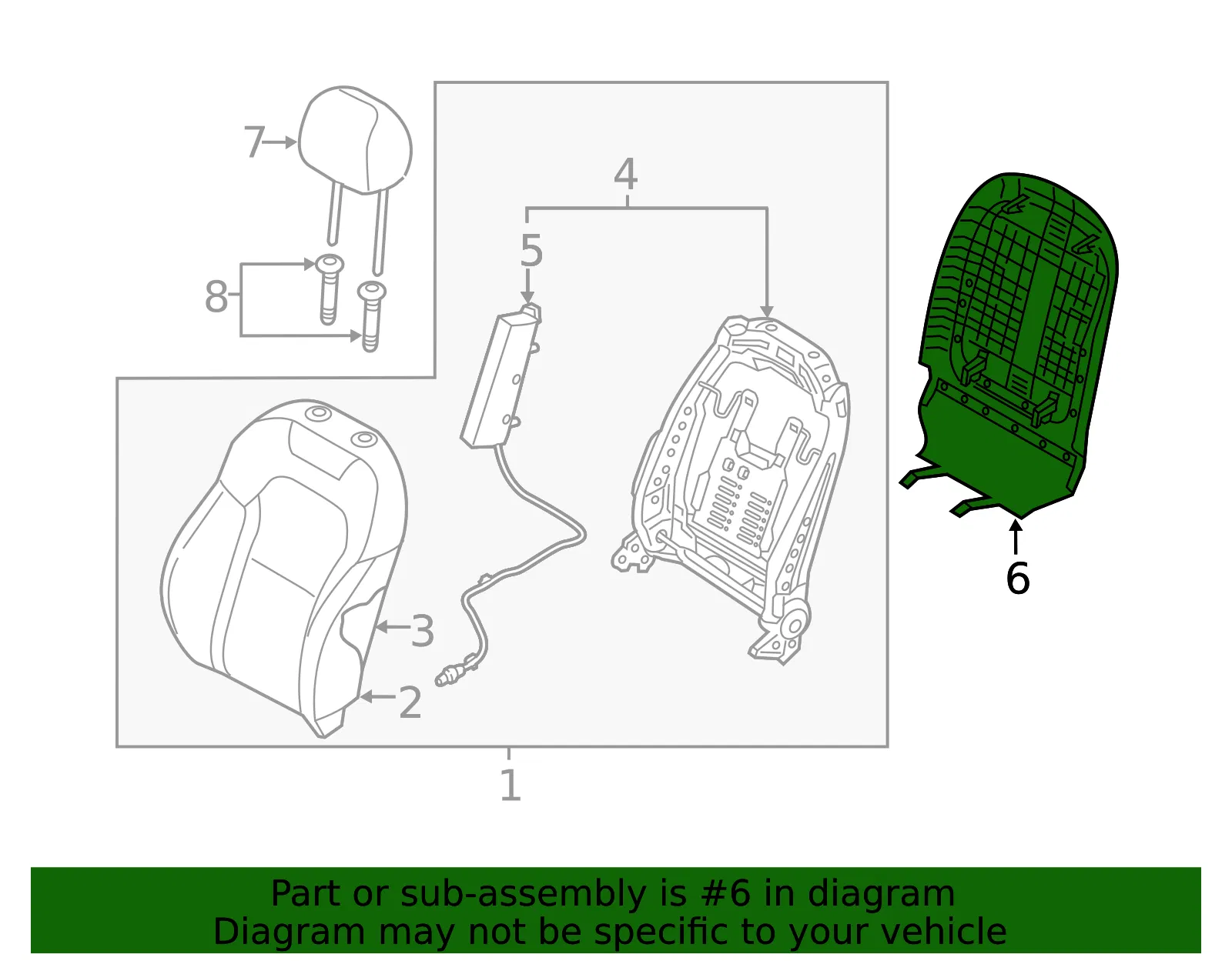 Seat Back Panel - Kia (88390-J5000WK) - view 2