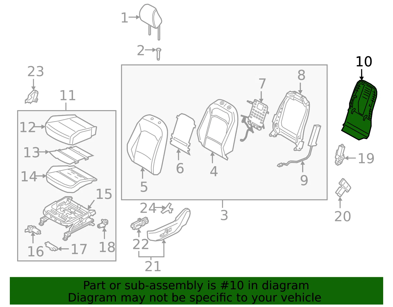 Seat Back Panel - Kia (88390-K0010WK) - view 2