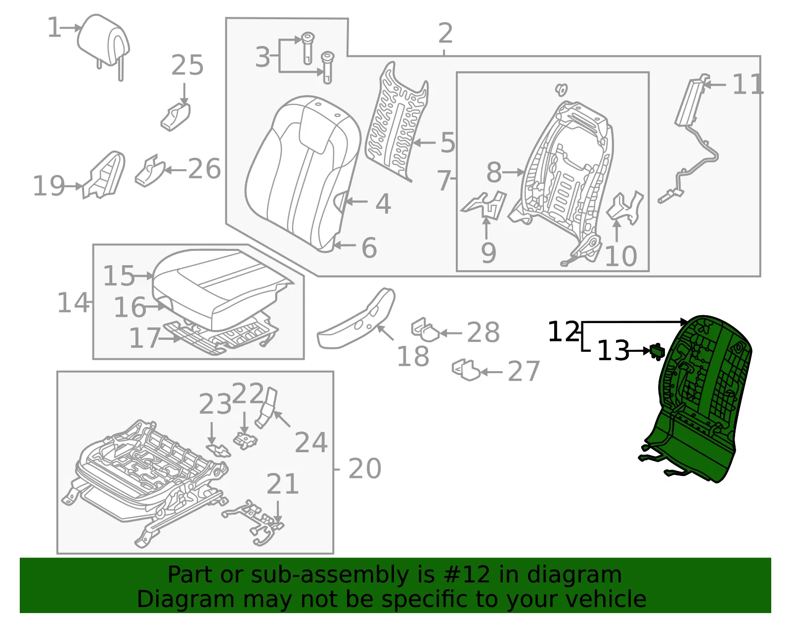 Seat Back Panel - Kia (88390-P2AA0WK) - view 2