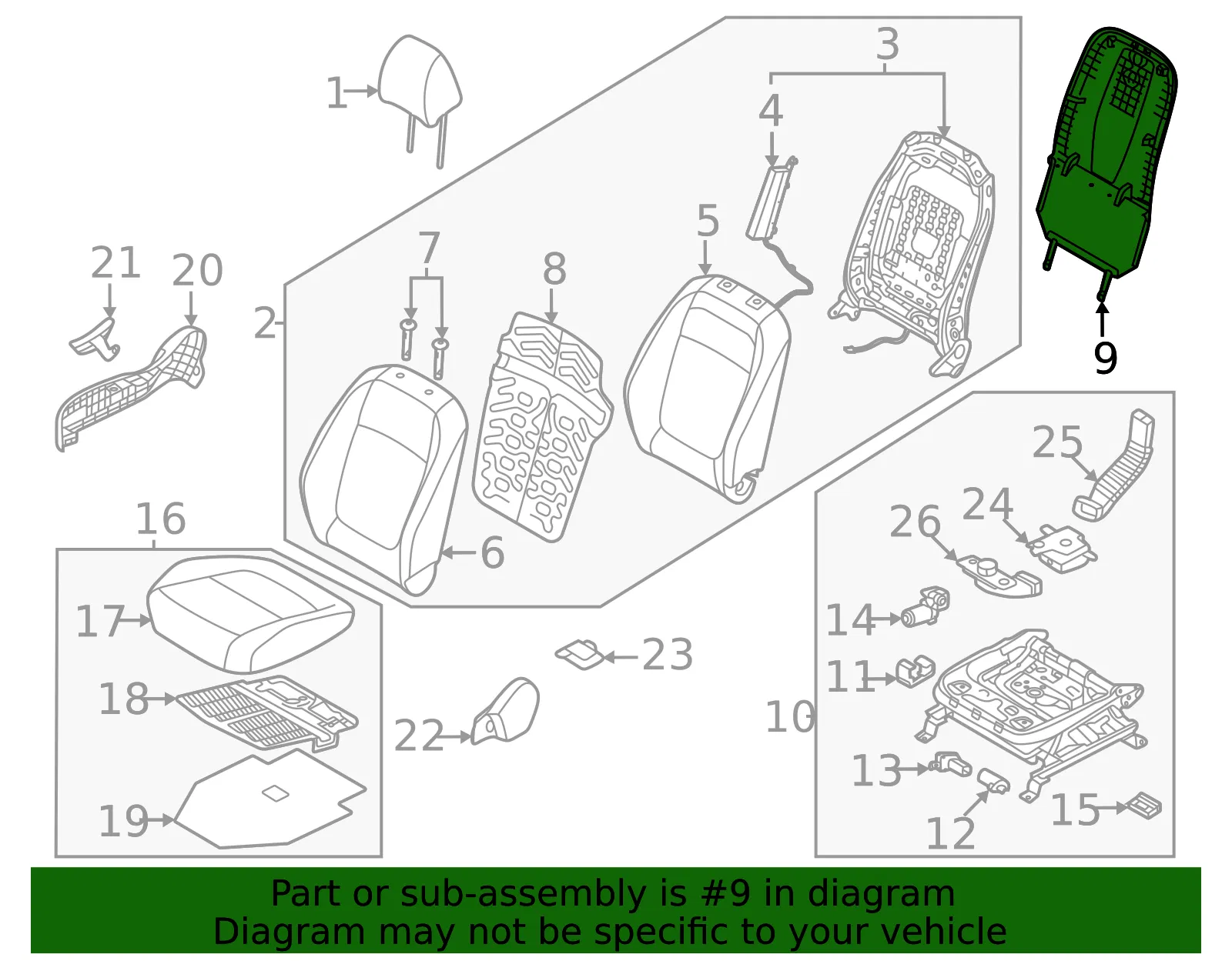 Seat Back Panel - Kia (88390-Q5010WK) - view 2