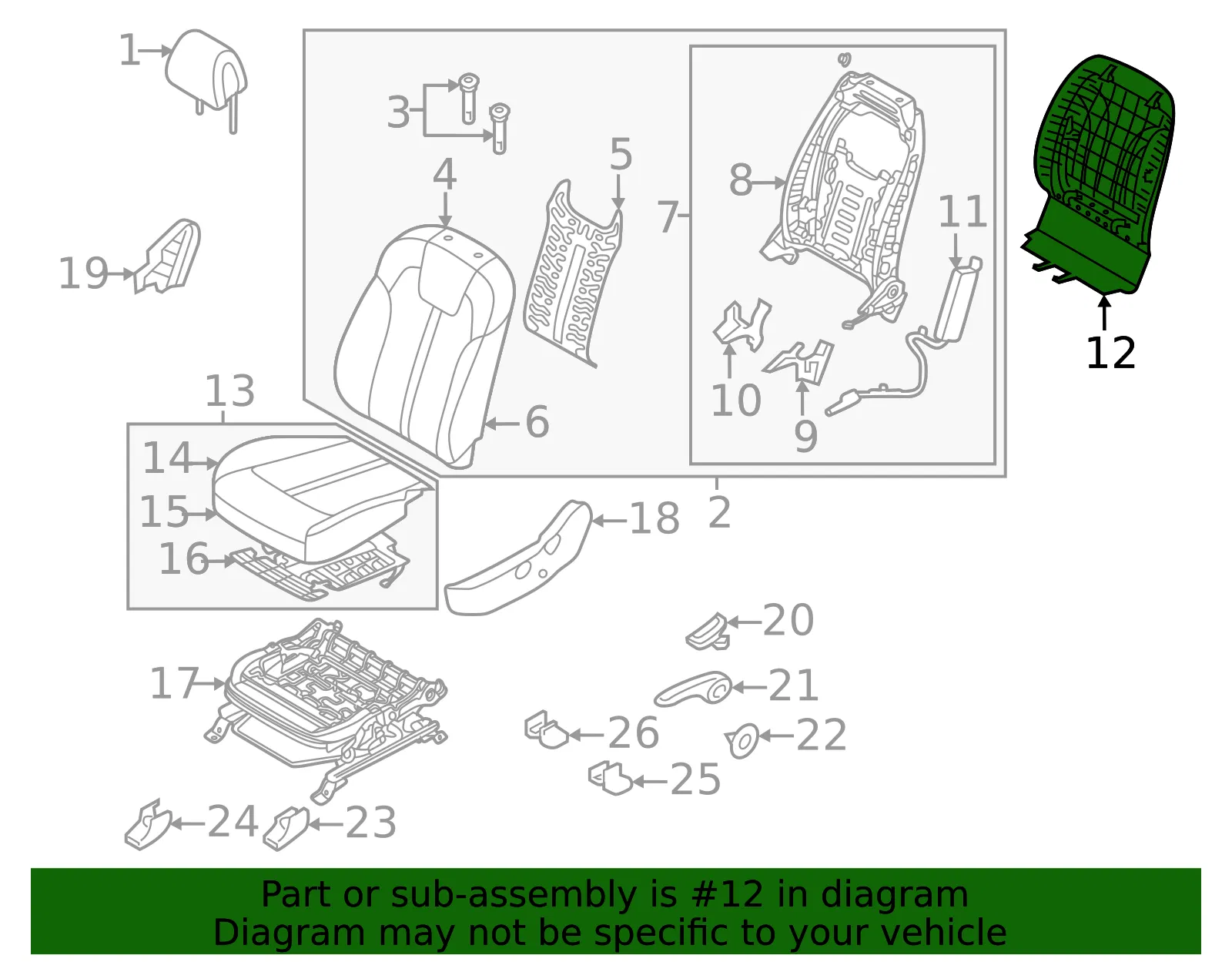 Seat Back Panel - Kia (88390-R5000) - view 2