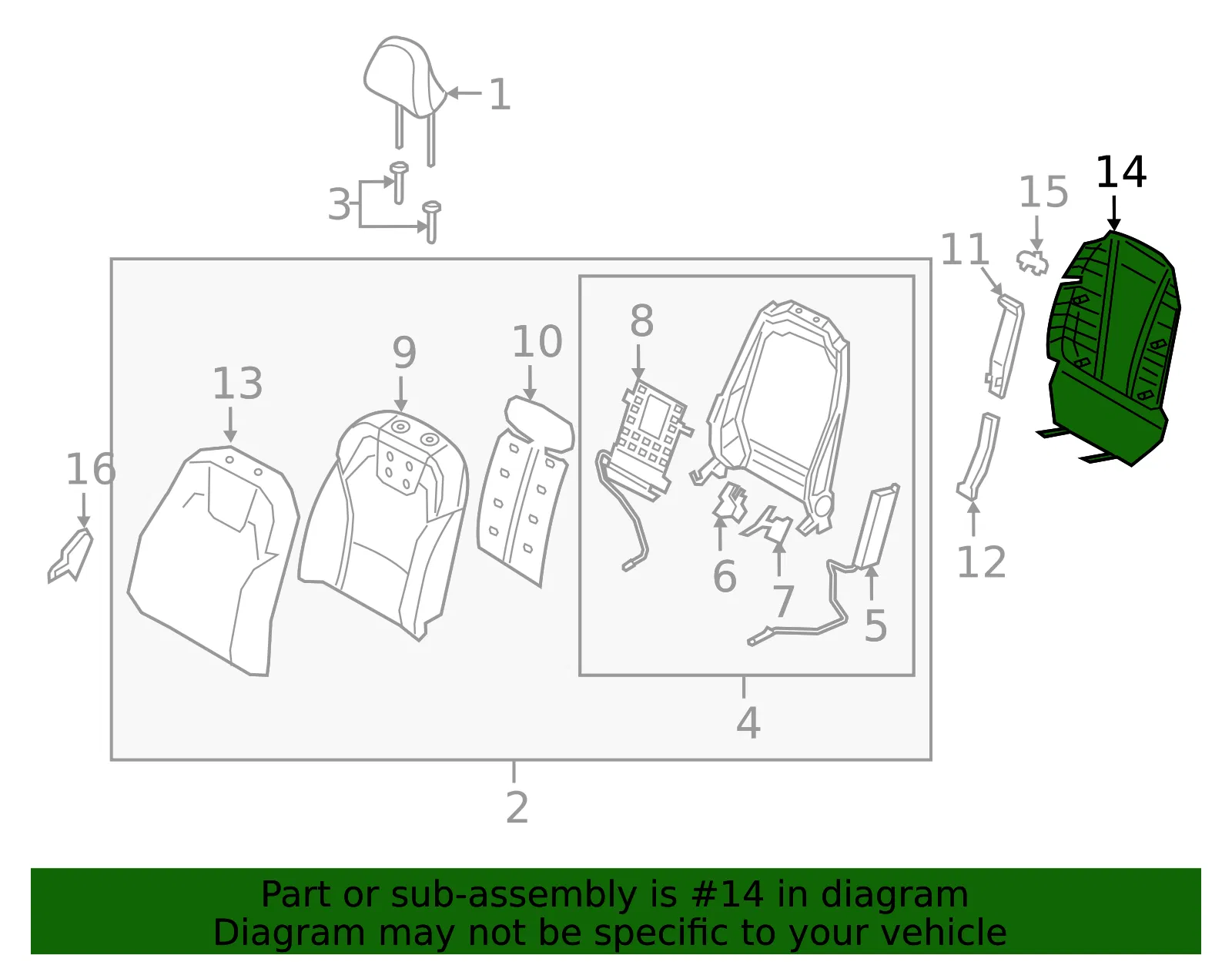 Seat Back Panel - Kia (88390-S9000WK) - view 2