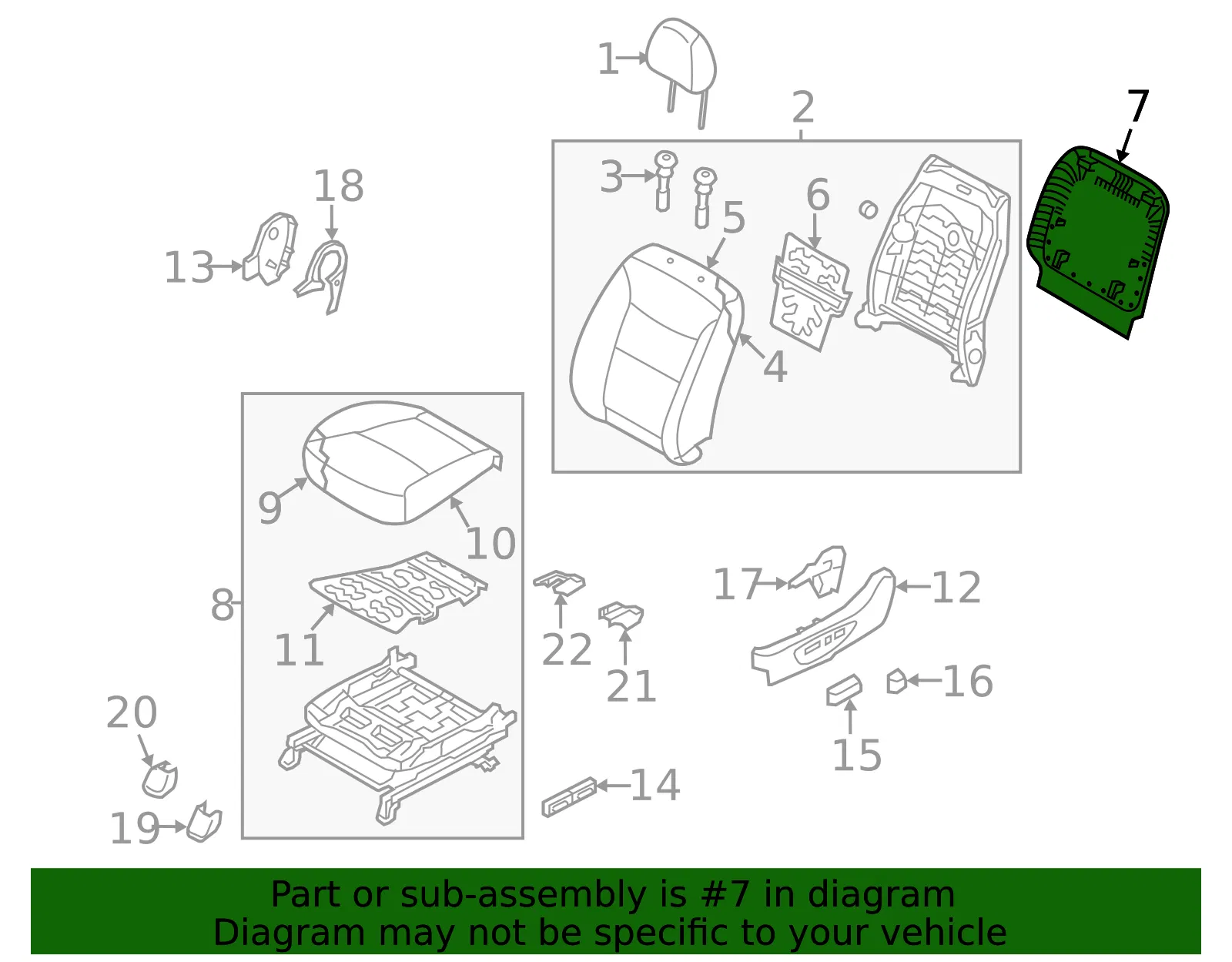 Seat Back Panel - Kia (88391-1U020J7) - view 2
