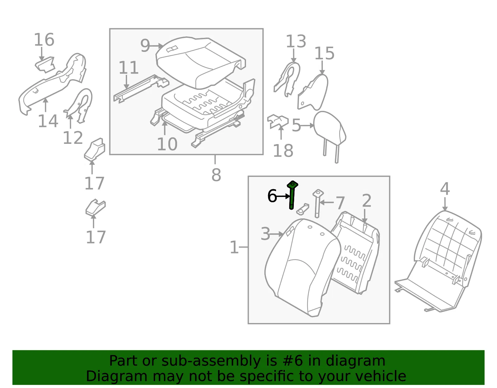 Headrest Guide - Passenger Side (RH) - Kia (88391-2J100J7) - view 2