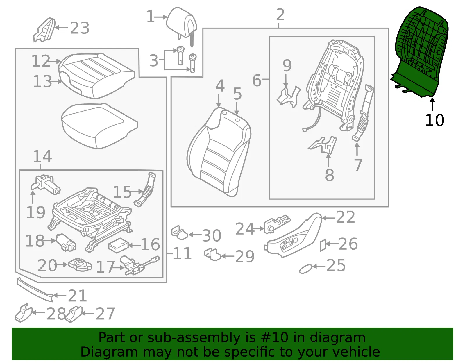 Seat Back Panel - Kia (88391-C6300WK) - view 2